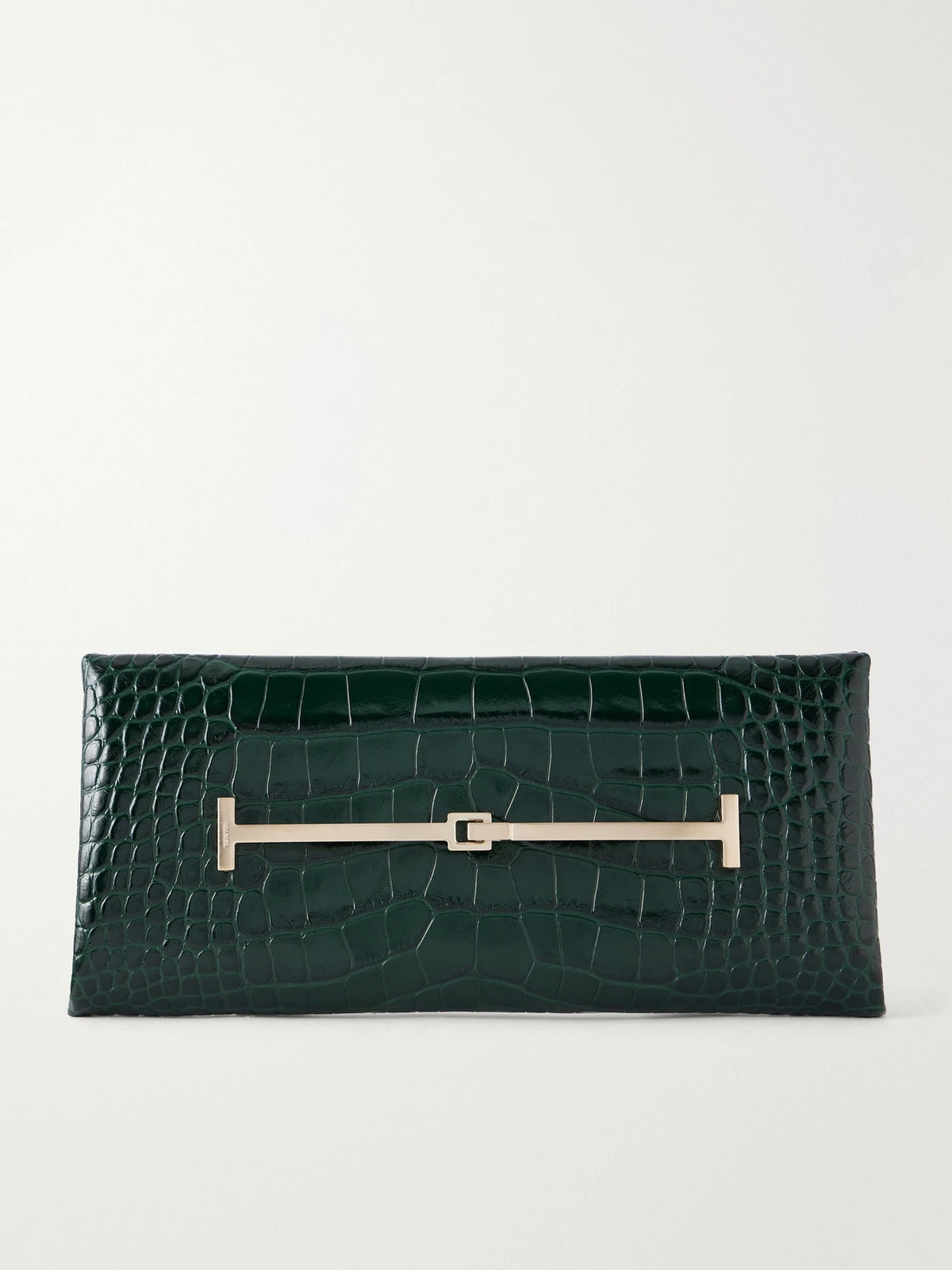 TOM FORD Tumbled Croc-effect Leather Clutch