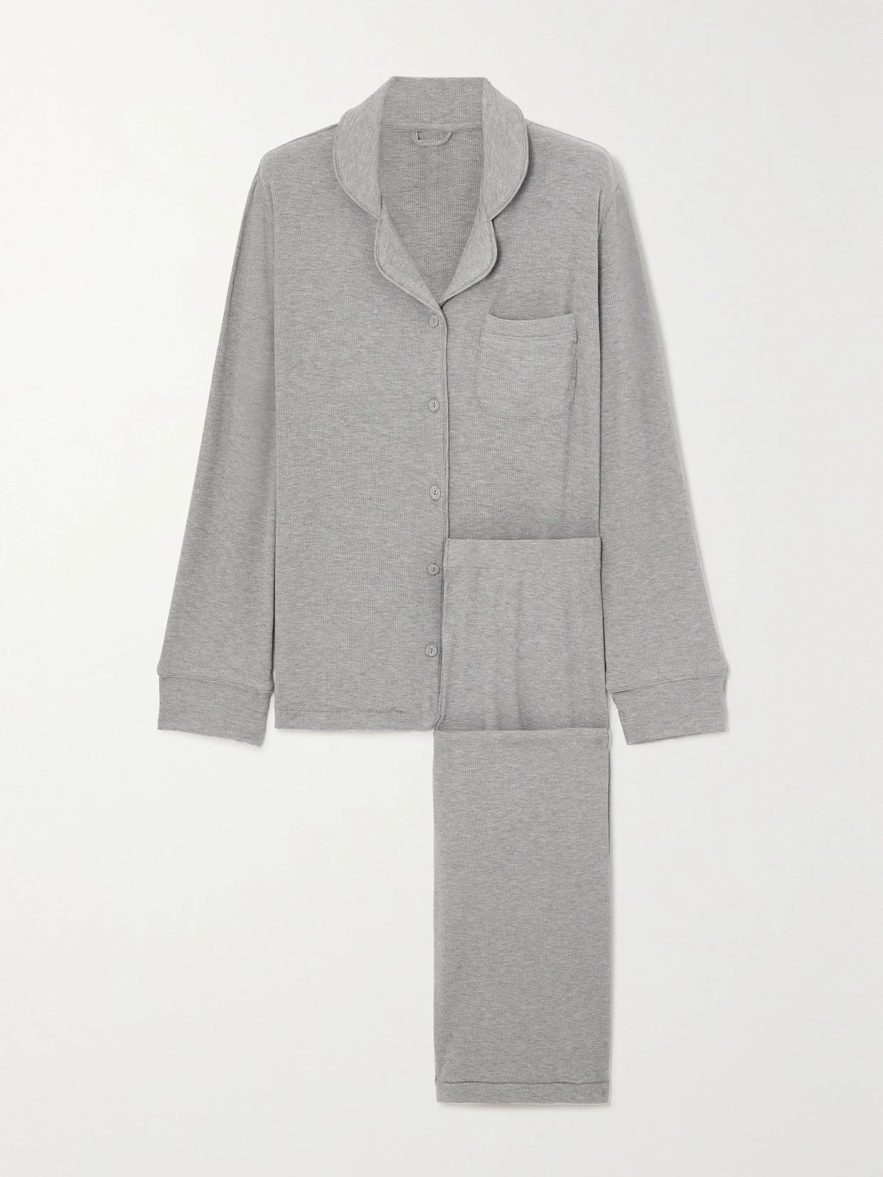 Image of Sleepwear & Loungewear. Product name - Soft Lounge Sleep Set - Heather Grey in Gray colour by brand - SKIMS