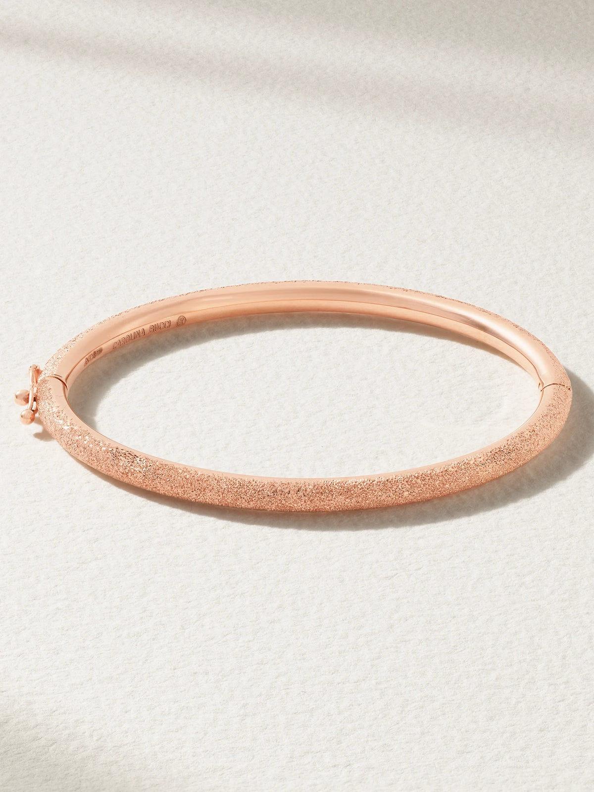 Florentine Finish 18-karat Rose Gold Bangle