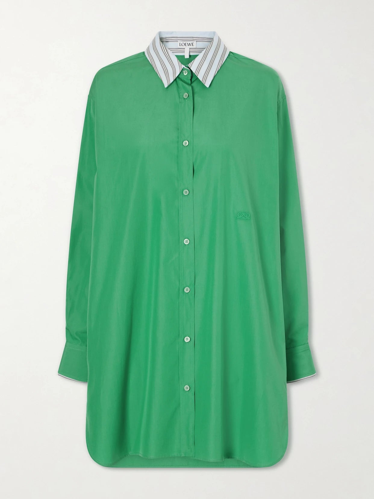 Logo-embroidered Cotton-poplin Midi Shirt Dress