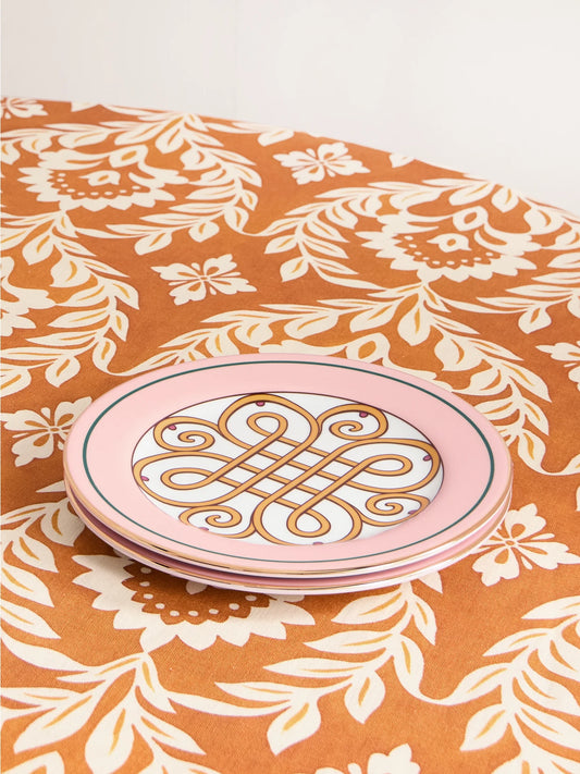 Set Of Two 20cm Printed Porcelain Dessert Plates
