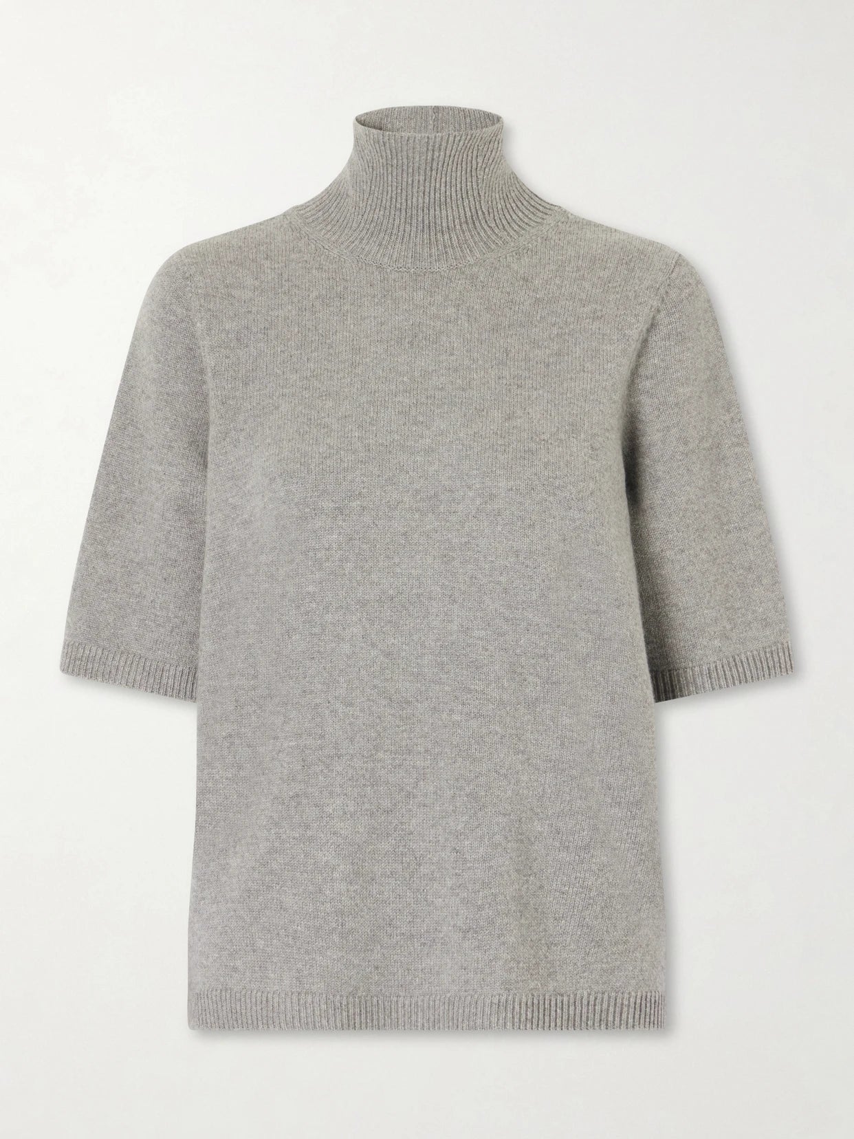 Image of a model wearing Outerwear. Product name - Cashmere-blend Turtleneck Sweater in Gray colour by brand - Alaïa