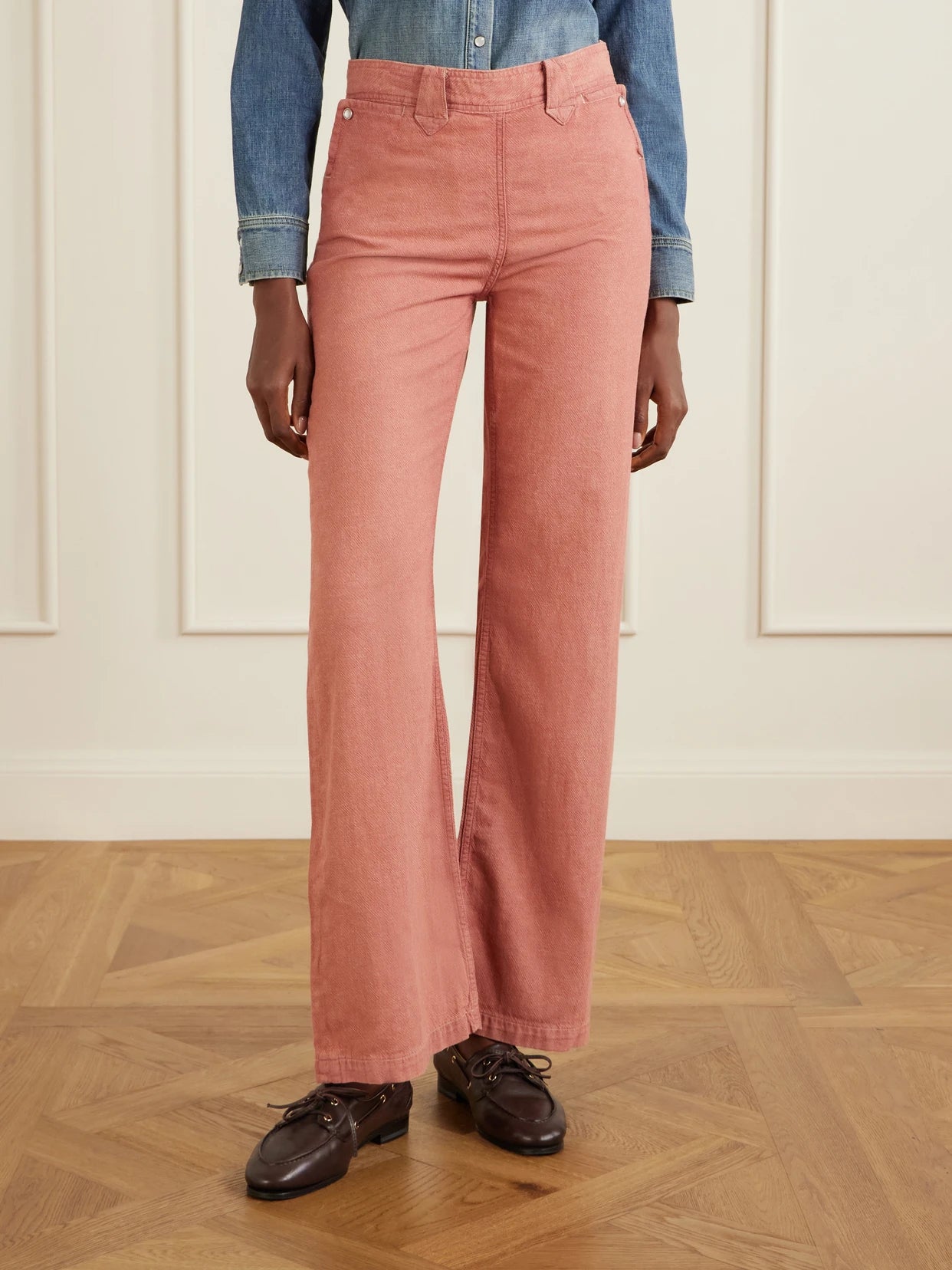 Billie Cotton And Linen-blend Flared Pants