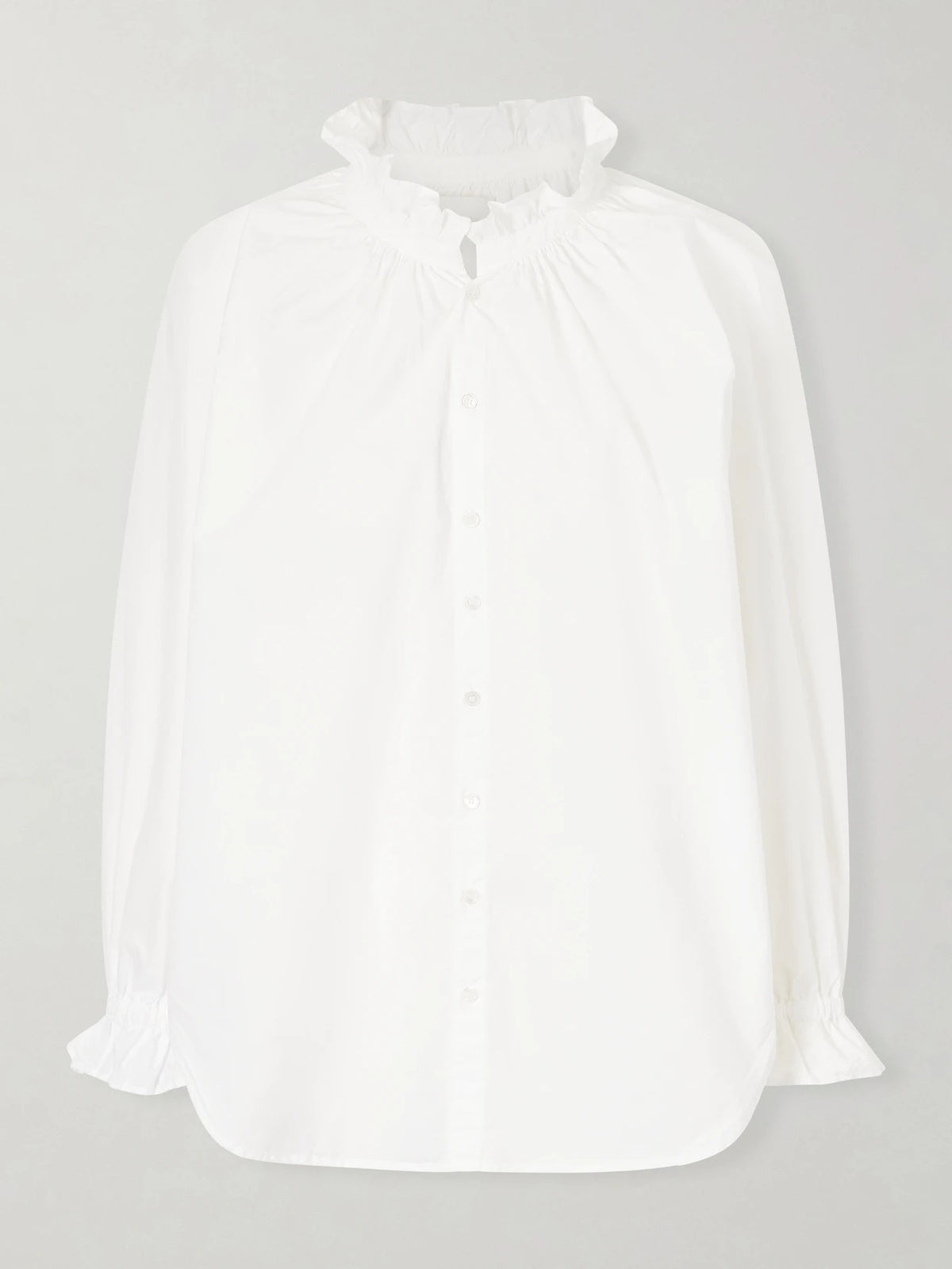Loretta Ruched Cotton-poplin Shirt