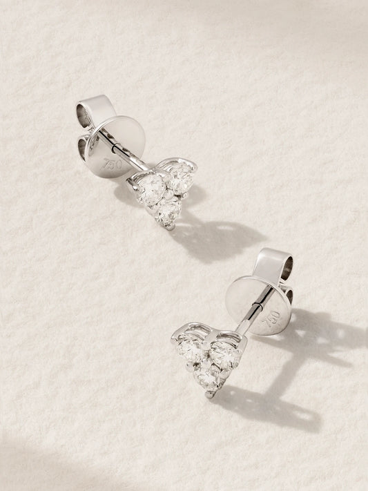Trillion 18-karat White Gold Diamond Earrings