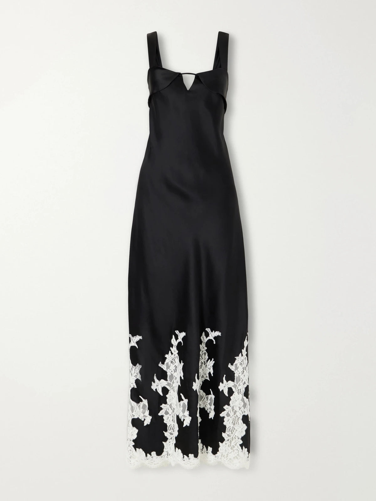 SIMKHAI Lea Lace-trimmed Satin Maxi Dress