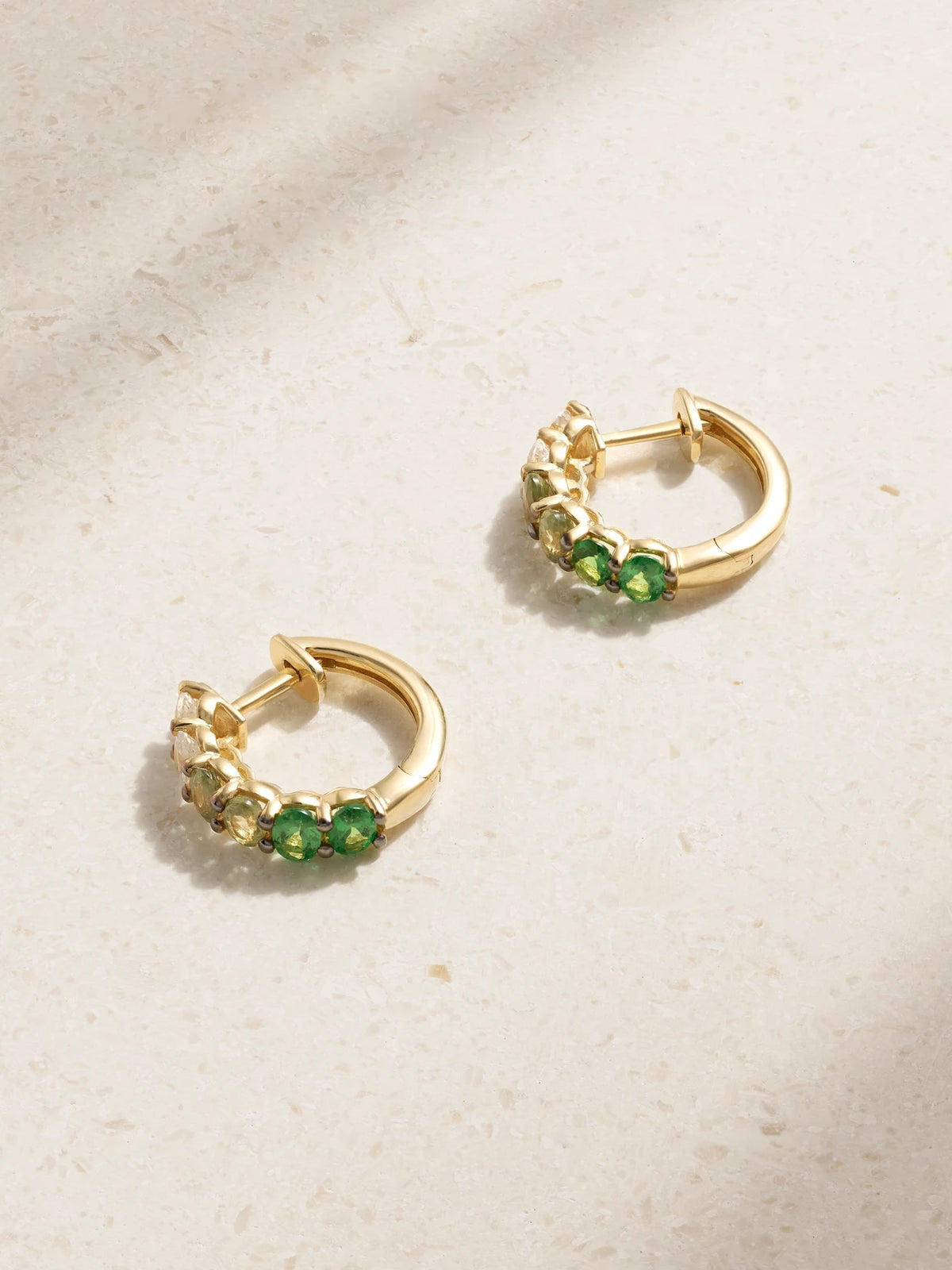 14-karat Gold Sapphire Hoop Earrings