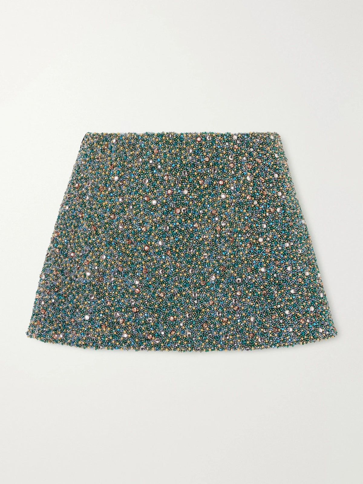 Clio Peppiatt Ayla Embellished Stretch-mesh Mini Skirt