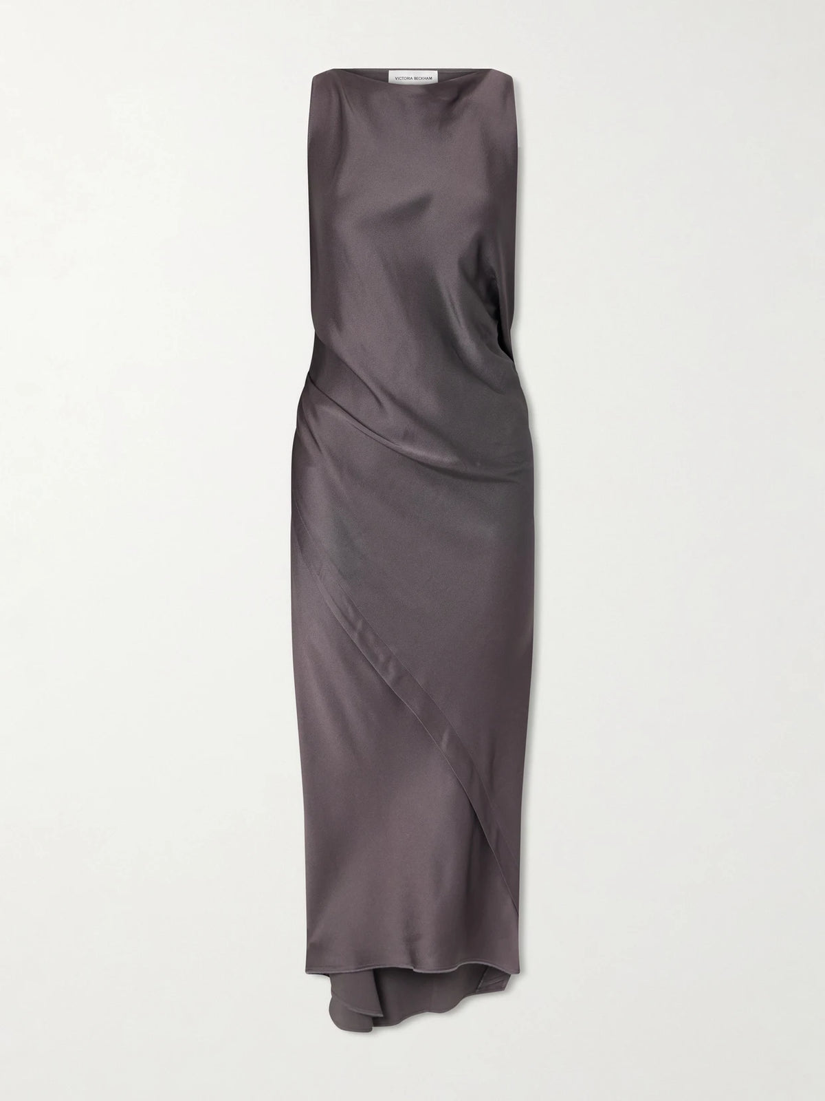 Draped Satin Midi Dress