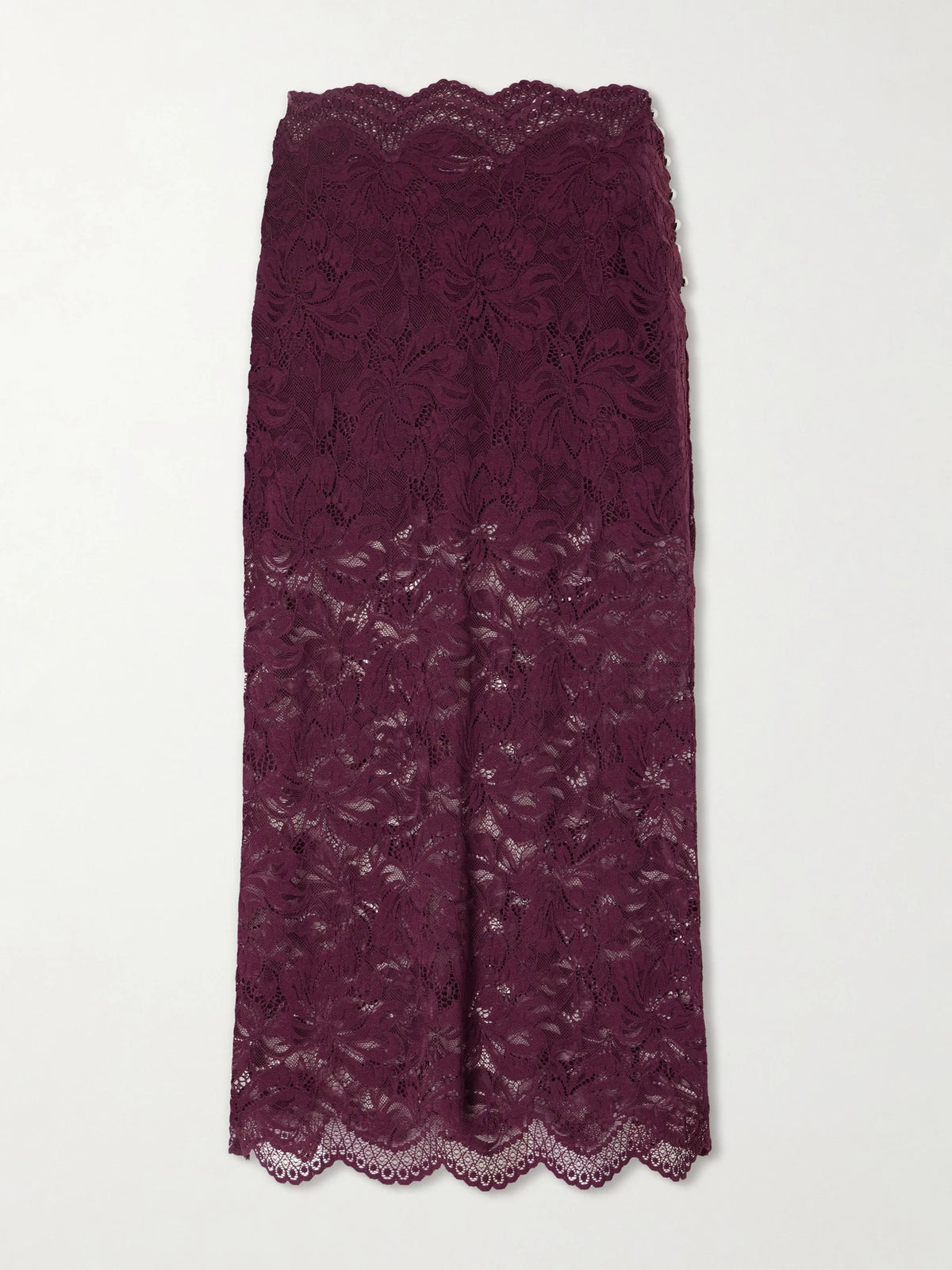 Bead-embellished Lace Midi Skirt