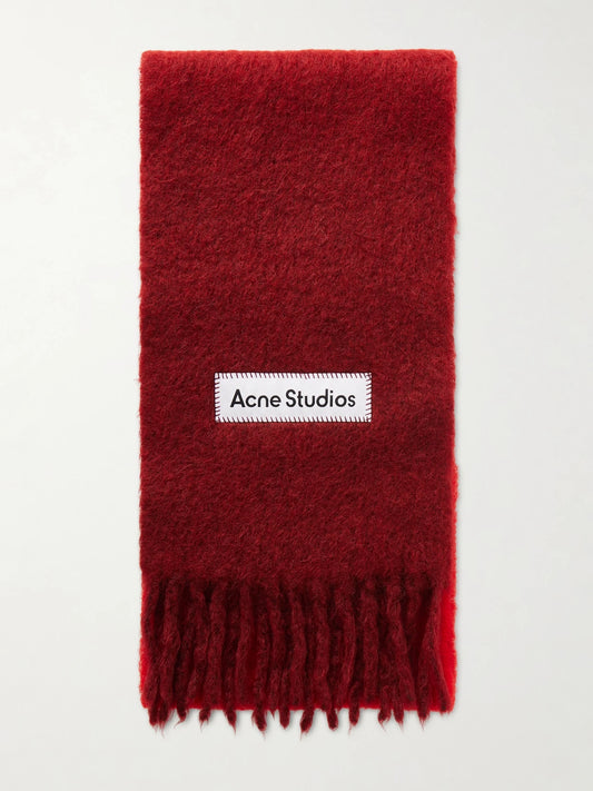 Fringed Appliquéd Felt Scarf