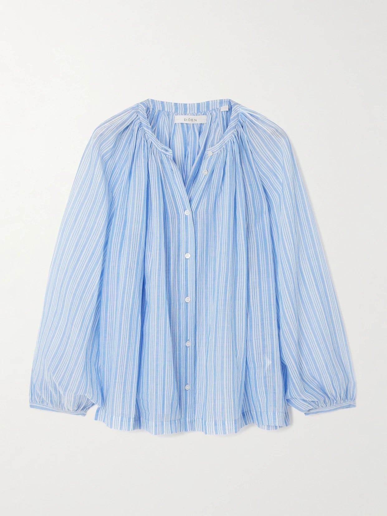 Jonie Striped Organic Cotton-voile Blouse