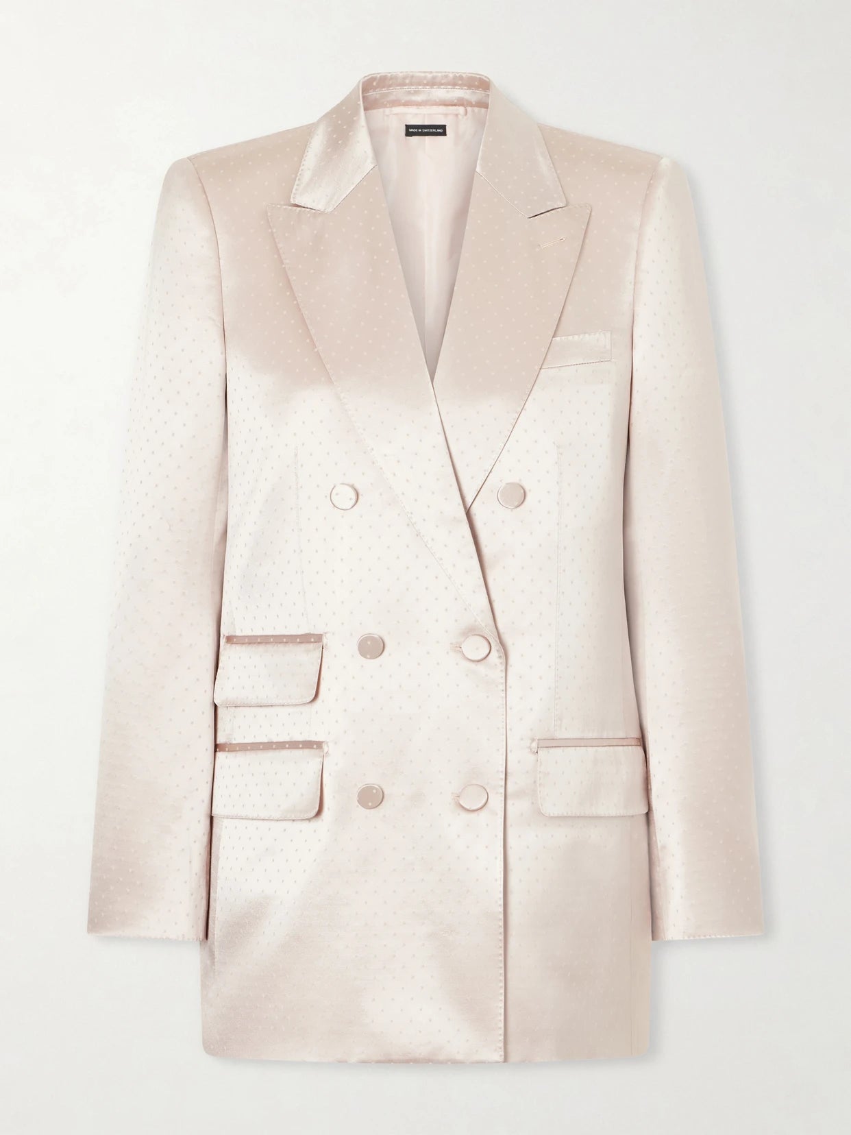 Double-breasted Polka- Dot Satin Blazer