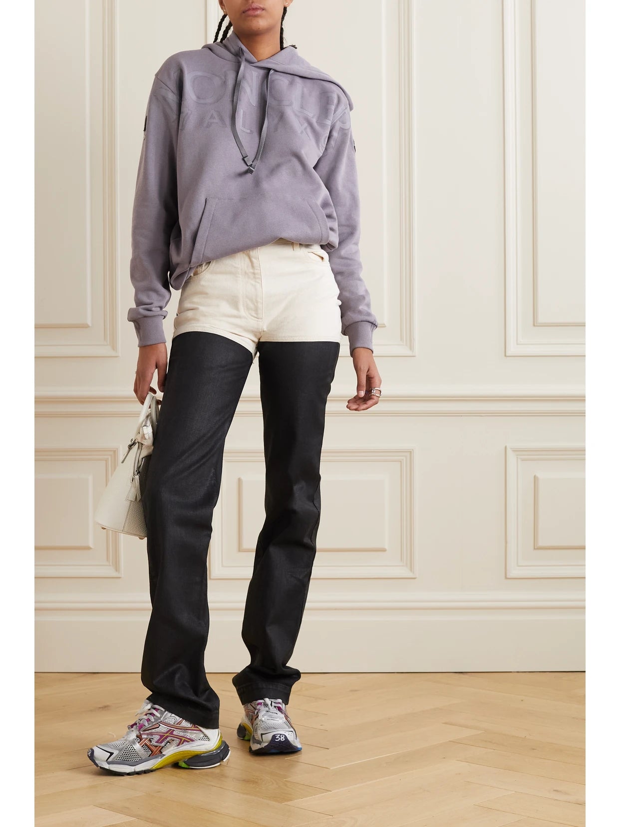 Image of Sleepwear & Loungewear. Product name - + 1017 Alyx 9sm Printed Cotton-blend Jersey Hoodie in Lavender colour by brand - Moncler Genius