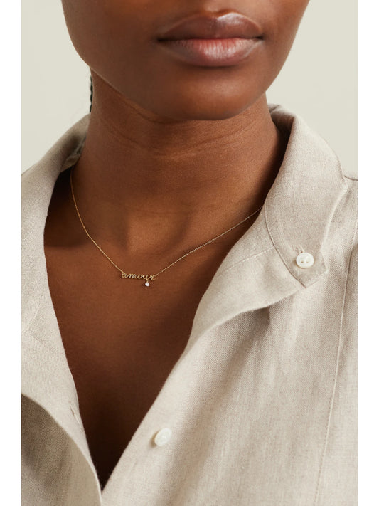 Image of Necklaces. Product name - Amour 18-karat Gold Diamond Necklace in Multi colour by brand - Persée