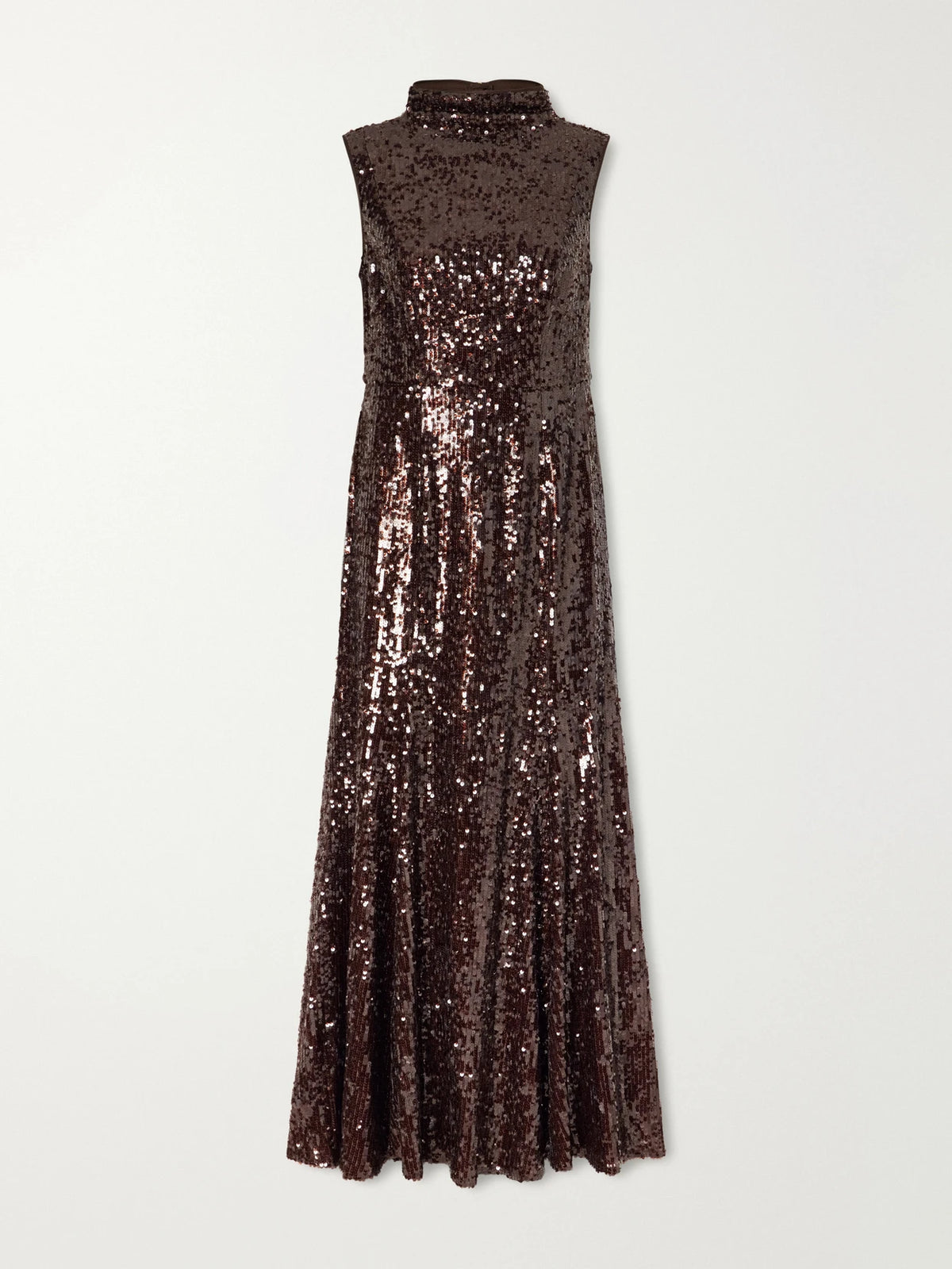 Aje Elyisian Feather-trimmed Sequined-mesh Gown