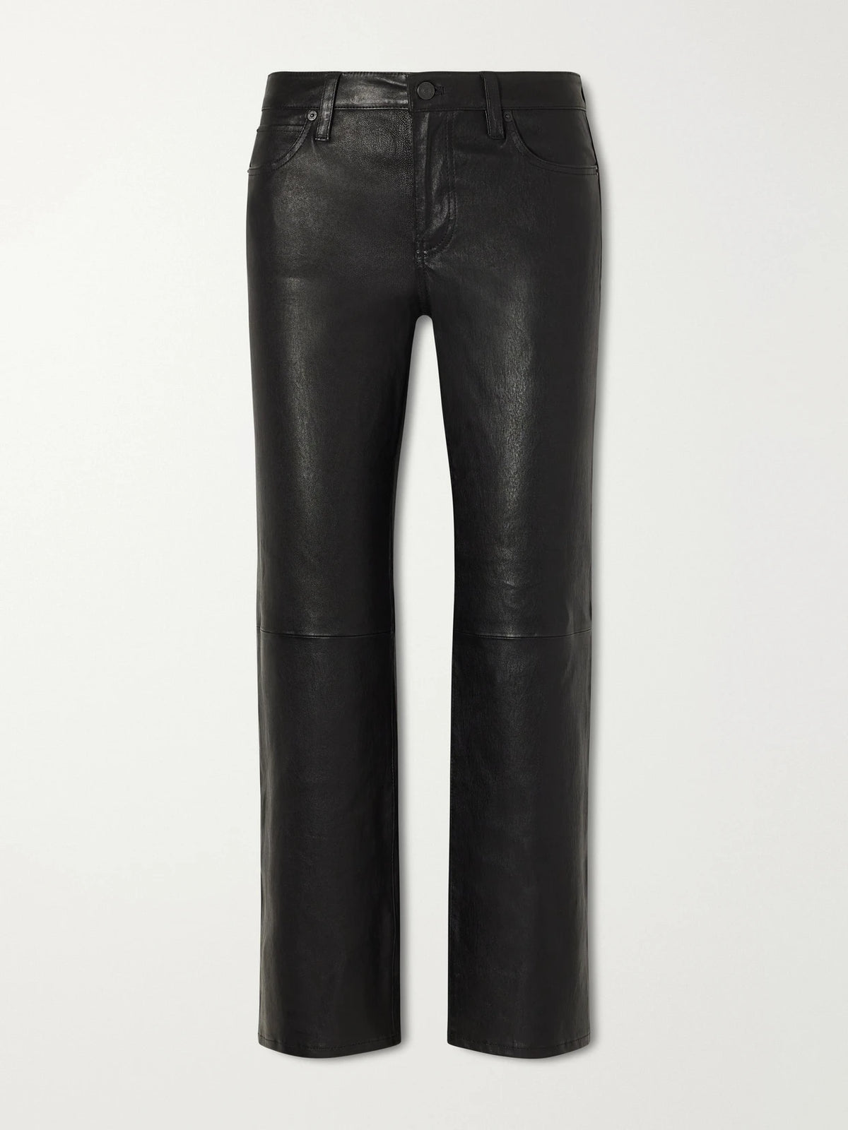 FRAME The Cigarette Low-rise Straight-leg Leather Pants