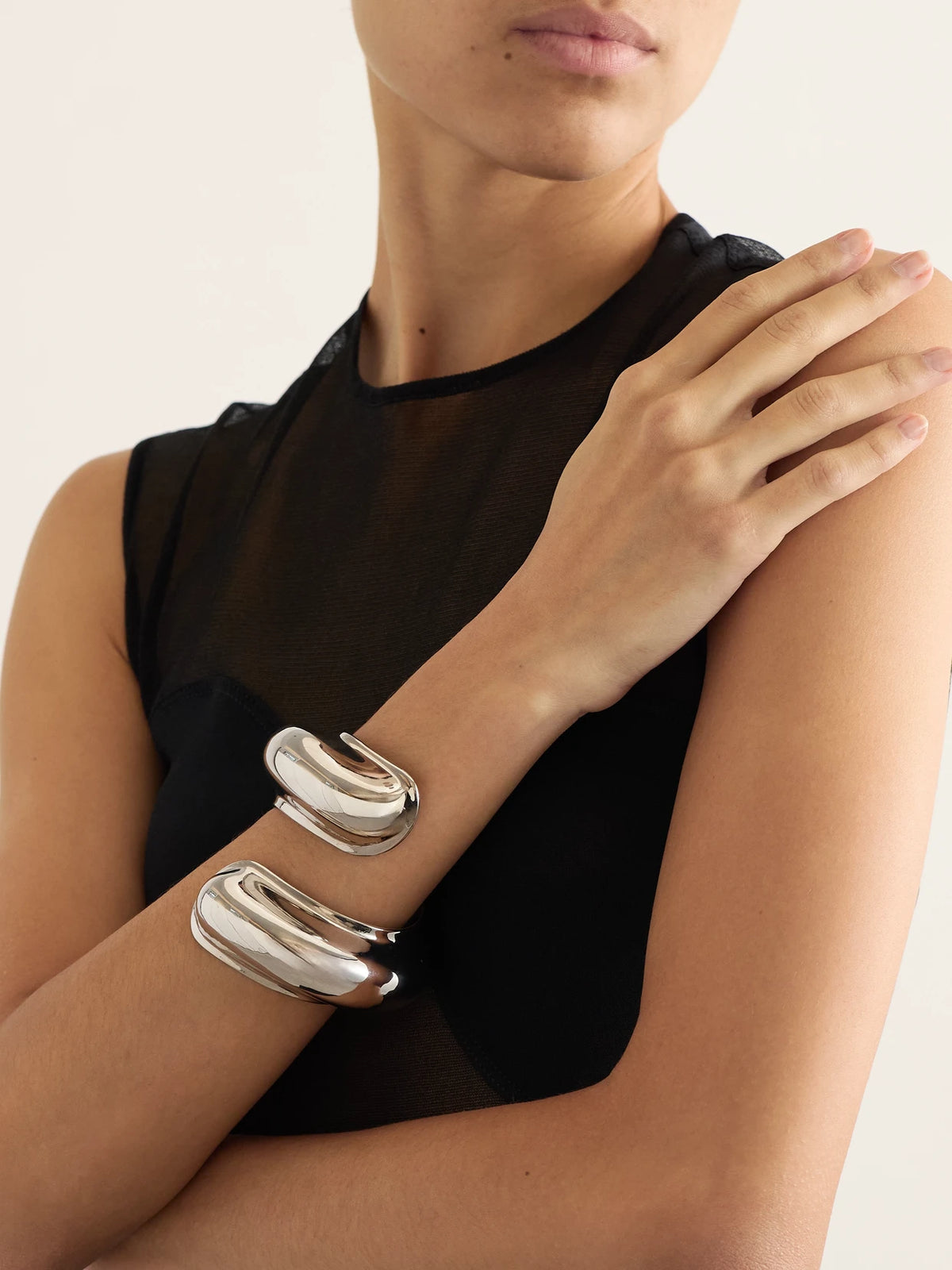 Image of Bracelets. Product name - Silver-tone Cuff in Multi colour by brand - Alaïa
