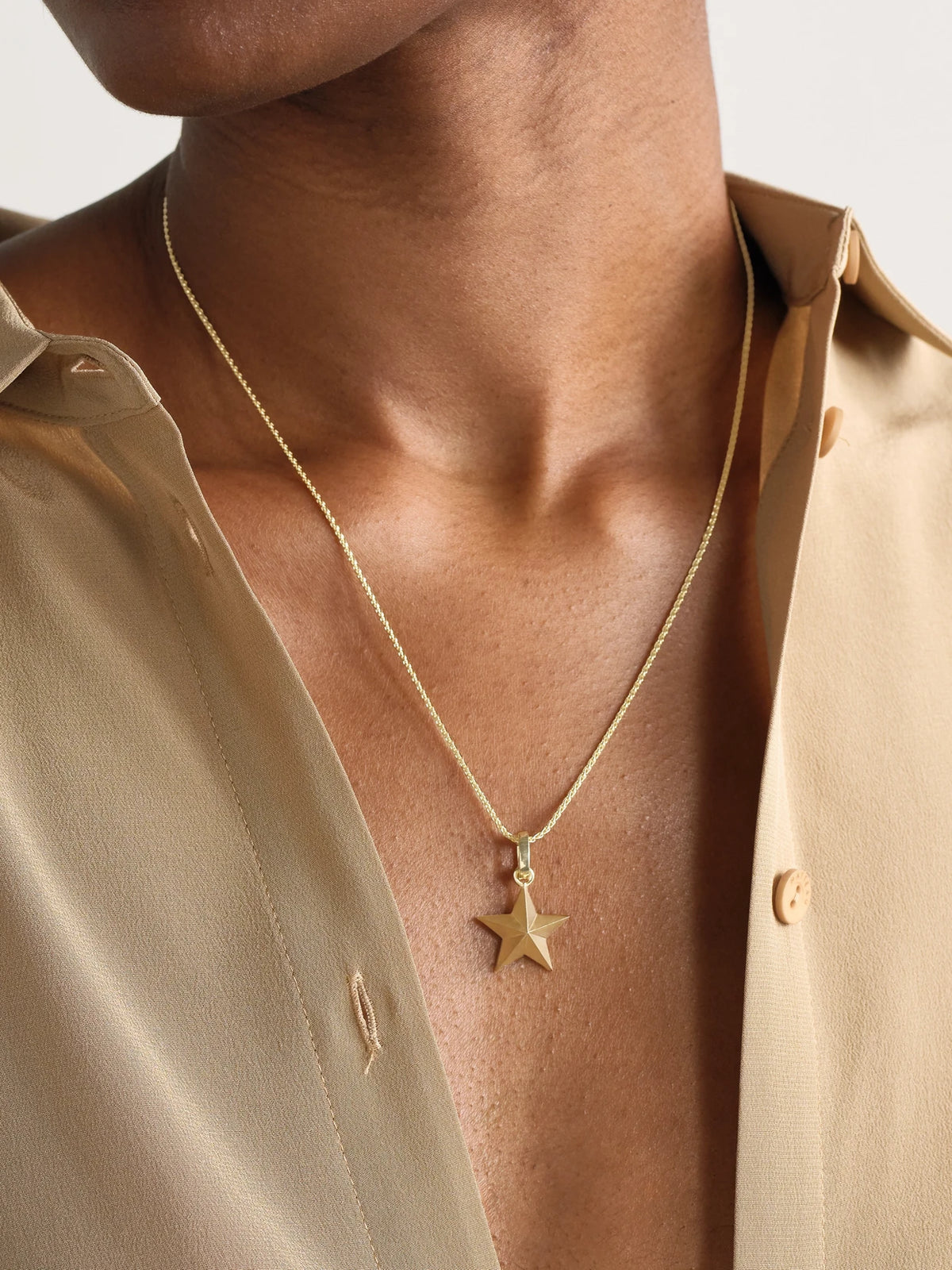 Image of Necklaces. Product name - Star 18-karat Gold Necklace in Multi colour by brand - Marie Lichtenberg