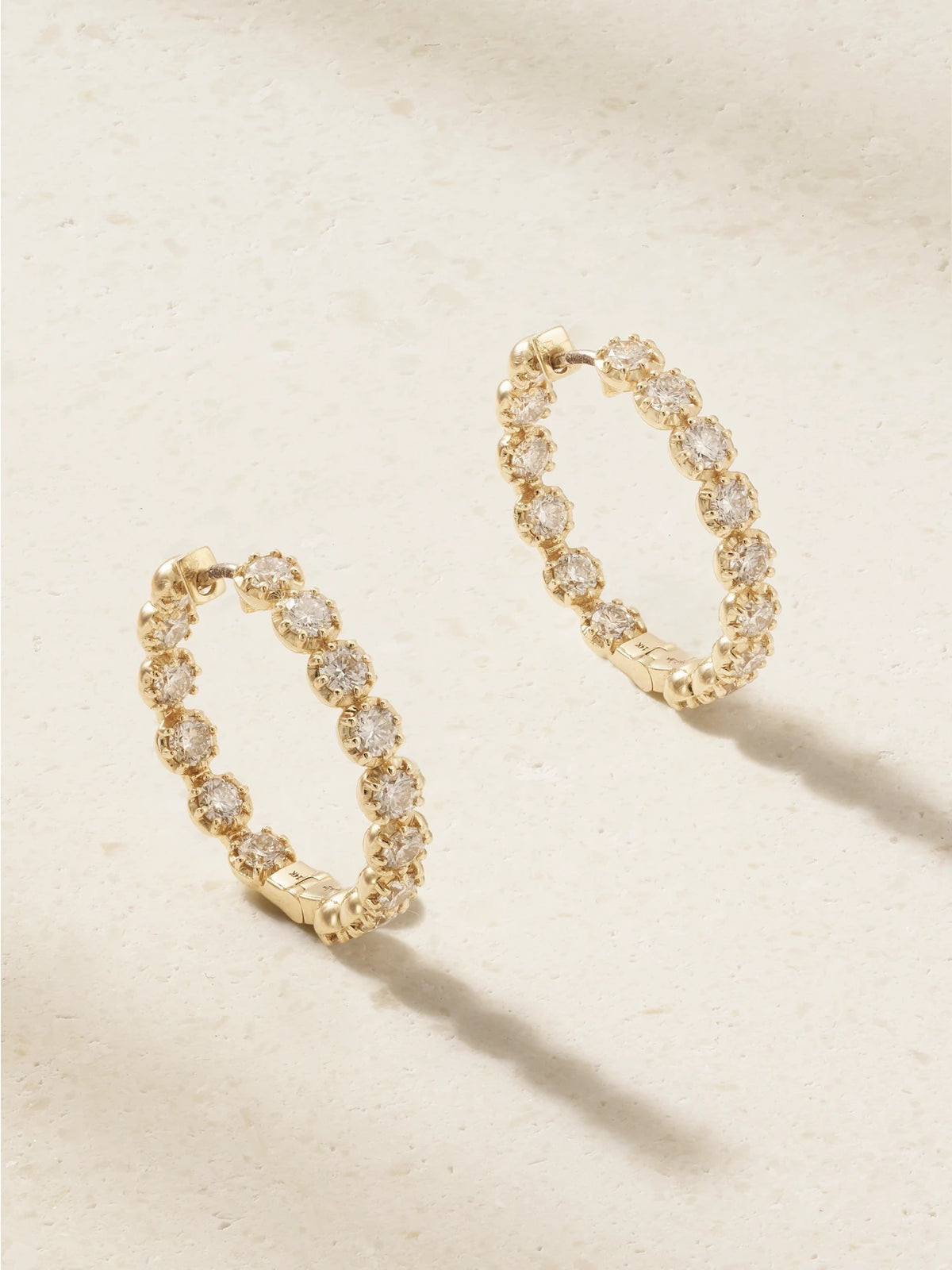 Marlo Laz 14-karat Gold Champagne Diamond Earrings