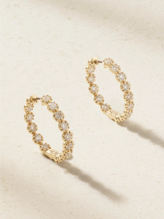 Marlo Laz 14-karat Gold Champagne Diamond Earrings