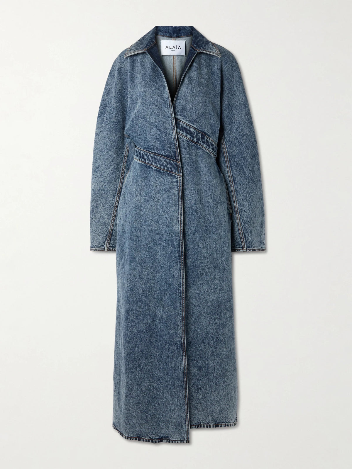 Spiral Asymmetric Denim Coat