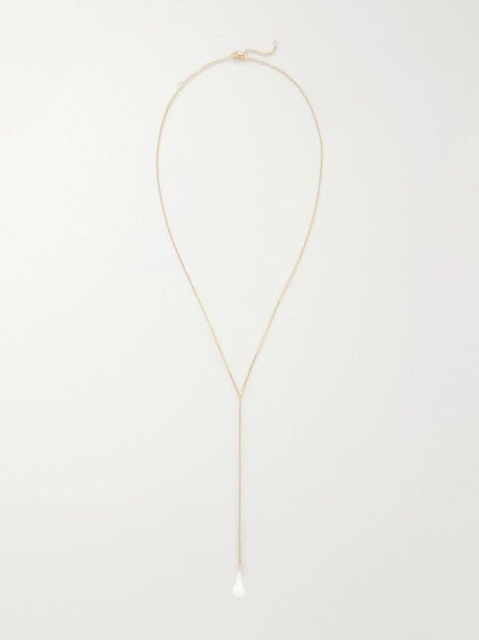 Drop Crystal-embellished Gold-plated Necklace