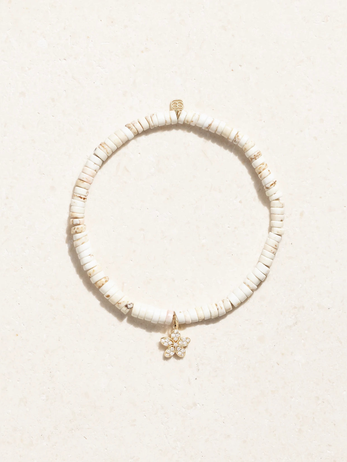 Small Plumeria 14-karat Gold, Turquoise And Diamond Bracelet