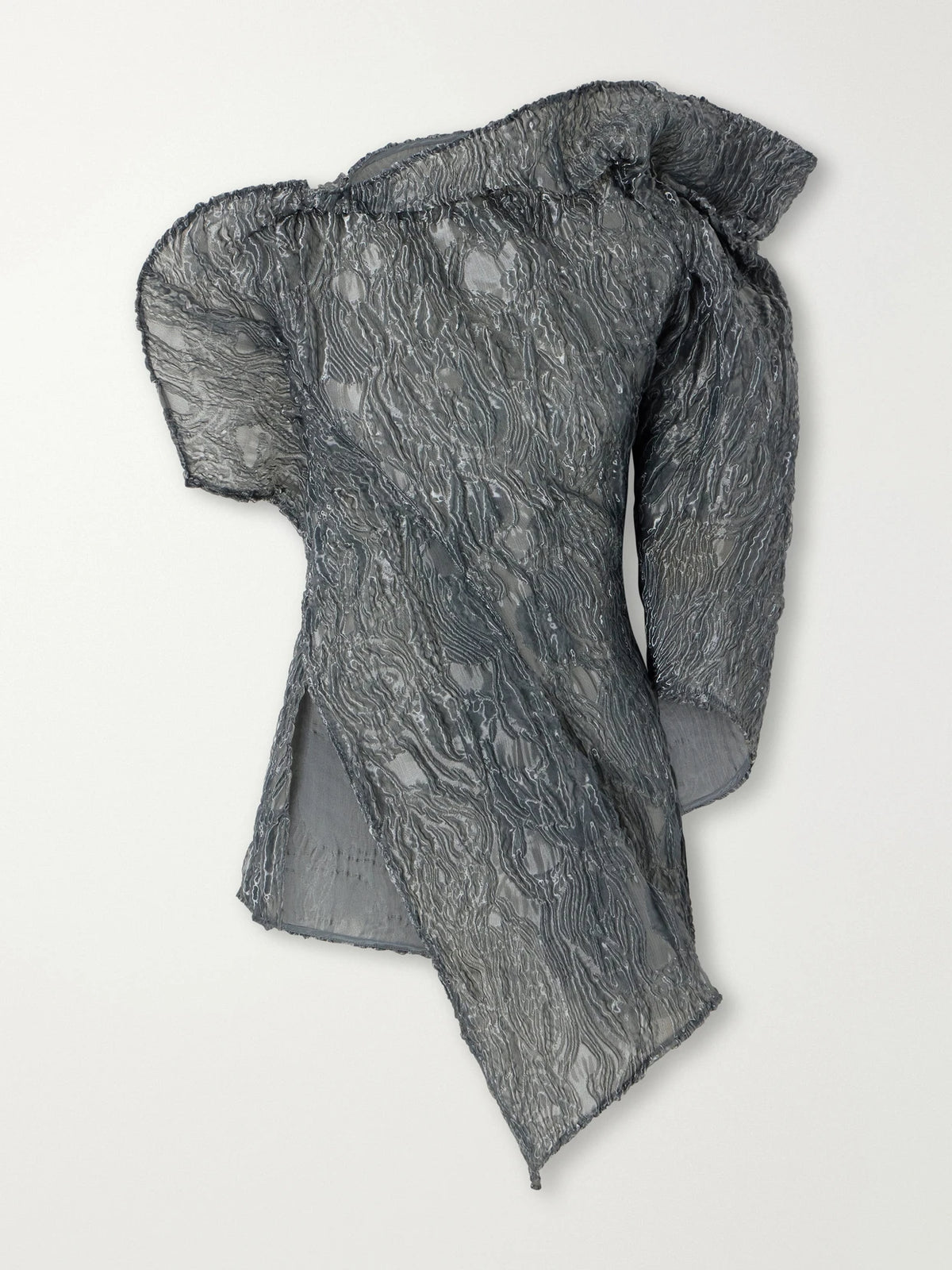 Maticevski Scintilla Asymmetric Crinkled-georgette Blouse