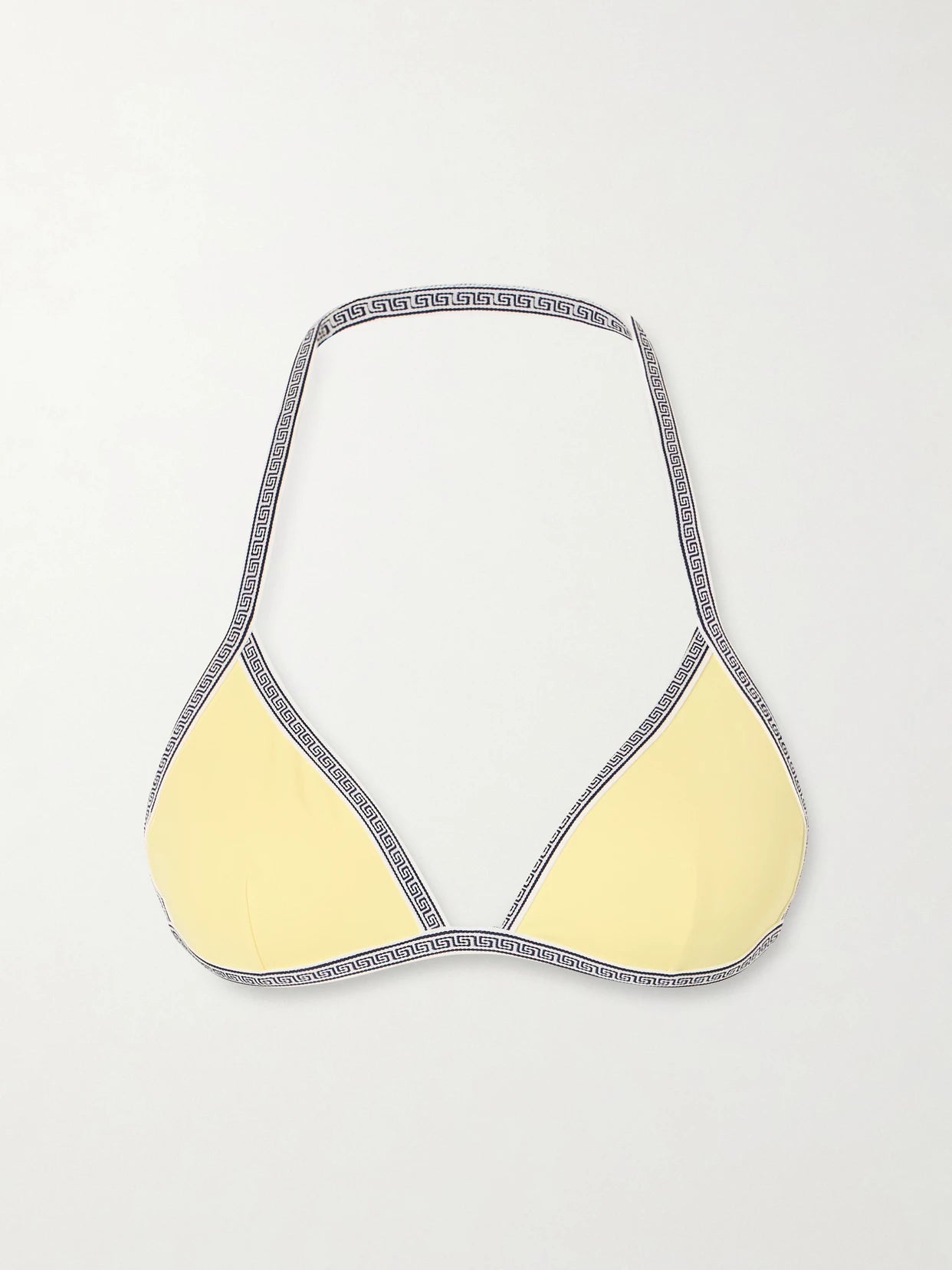 Greca-printed Triangle Bikini Top
