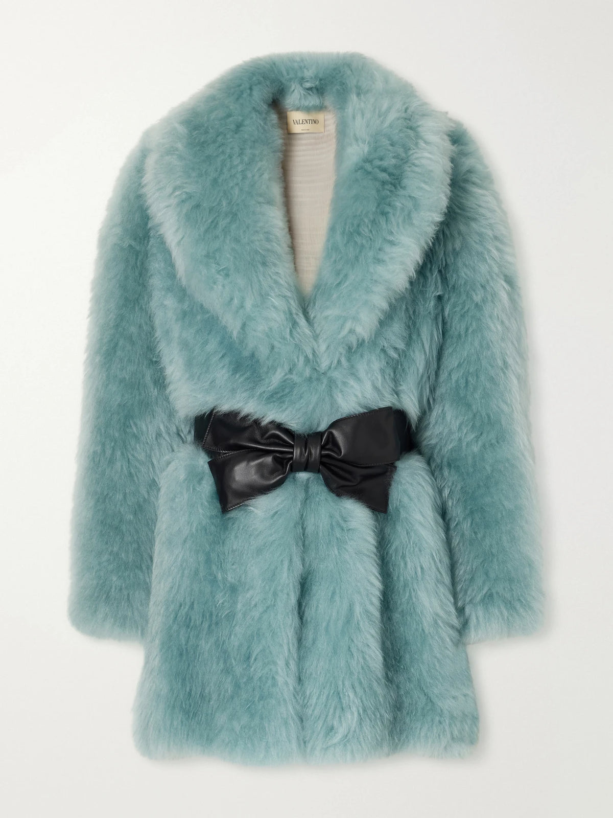 Valentino Garavani Belted Leather-trimmed Cashmere Coat