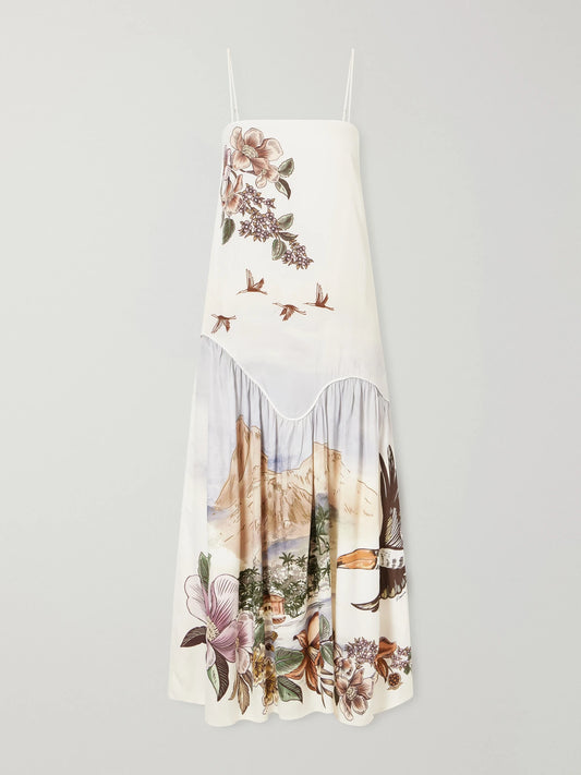 Farm Toile De Rio Printed Voile Maxi Dress