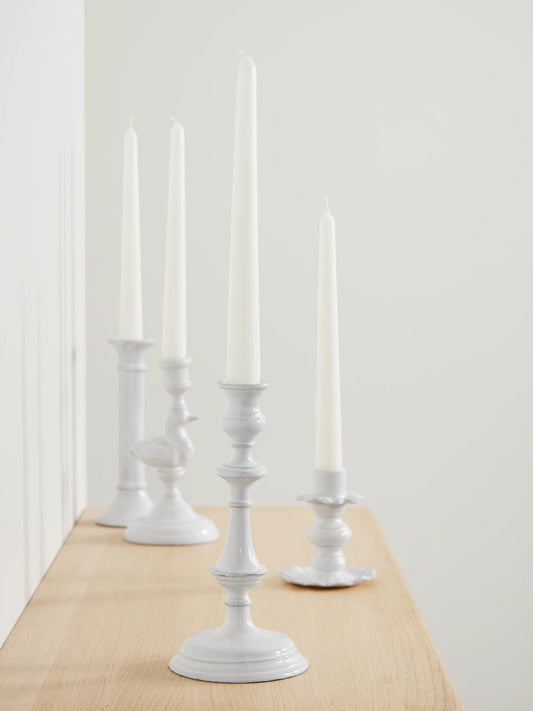 Image of Decor. Product name - Gigi Ceramic Candlestick in White colour by brand - Astier De Villatte