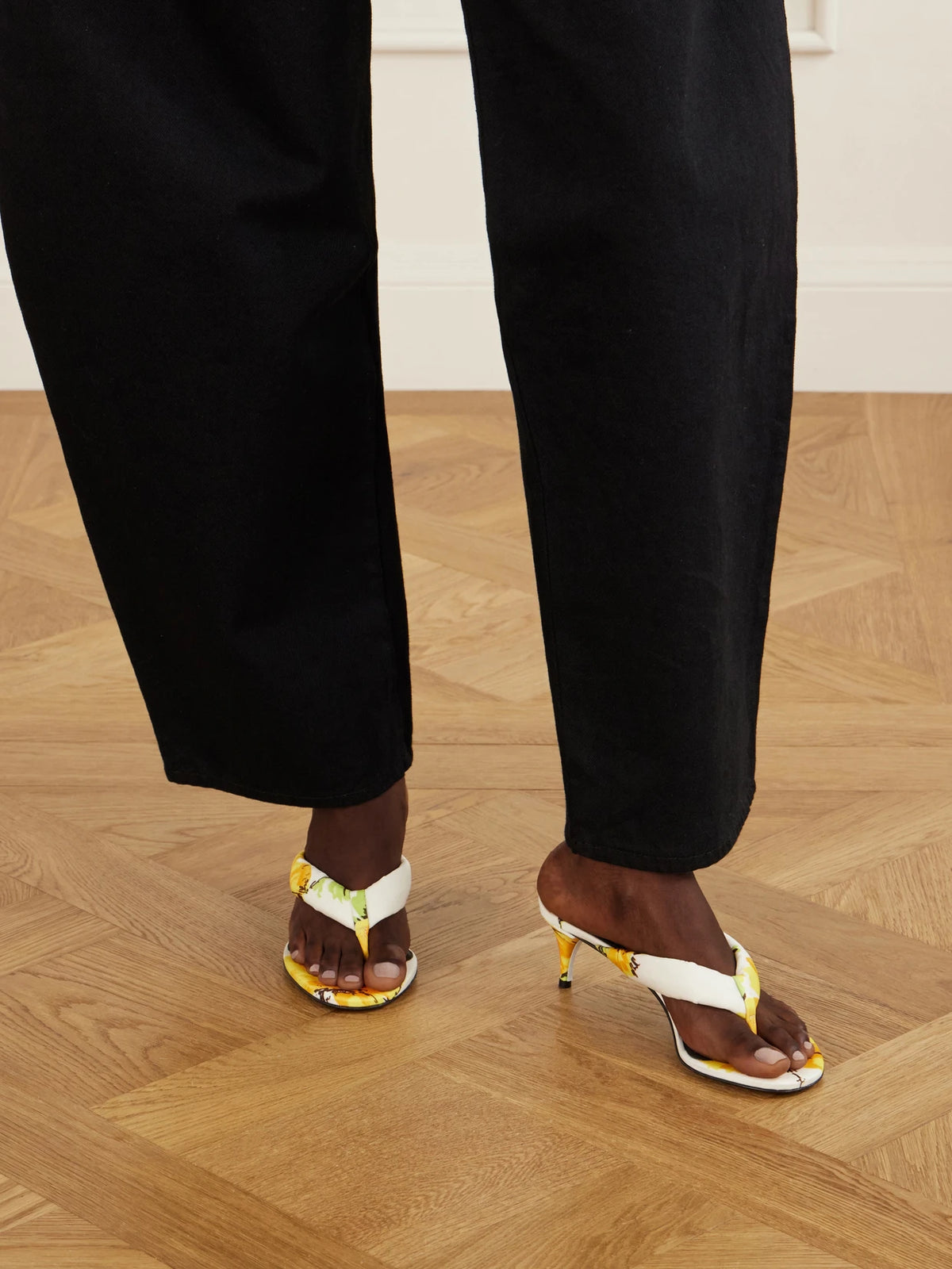Tong 55 Patent Leather-trimmed Sandals