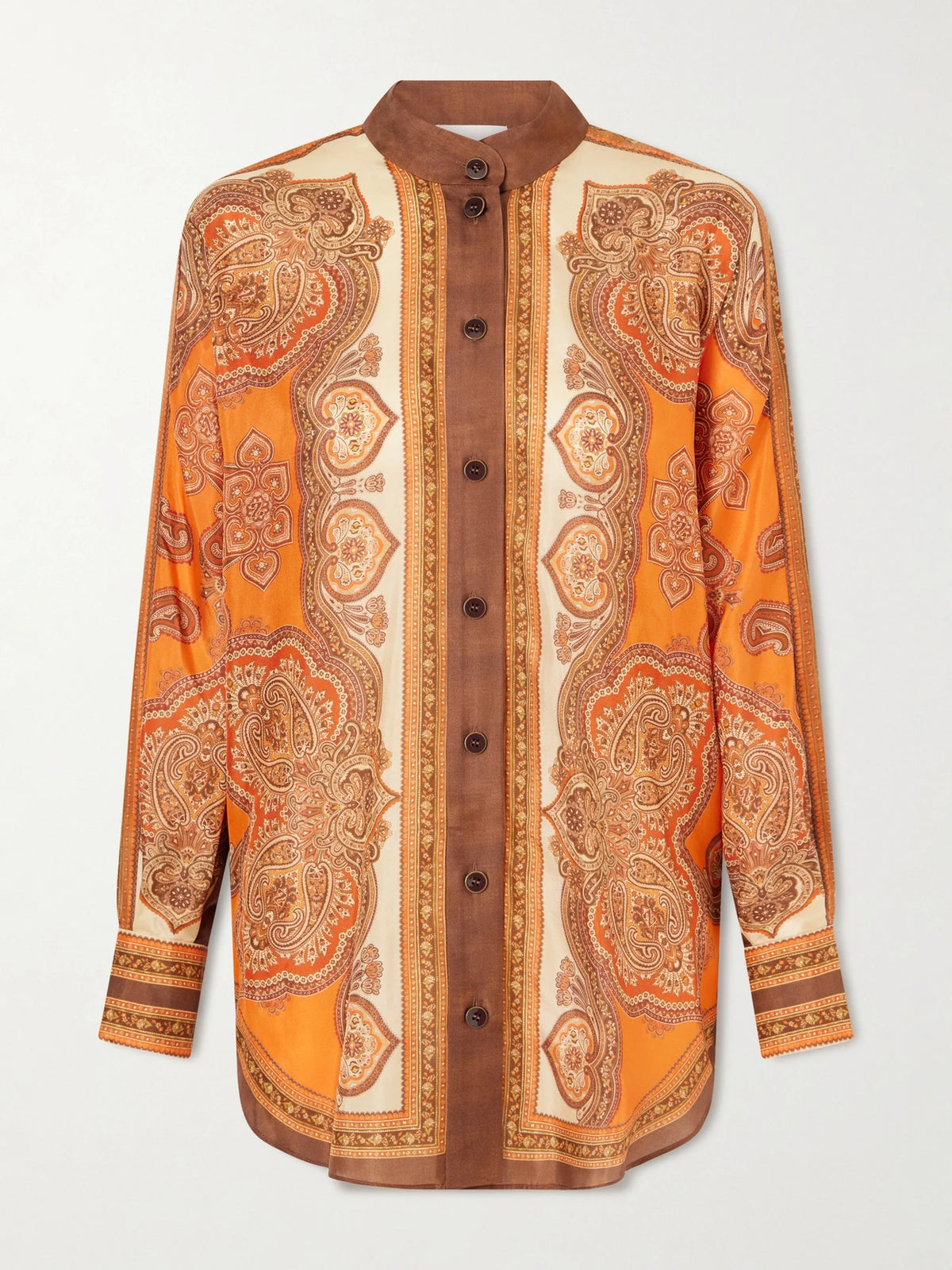 Zimmermann Mahon Dolman Printed Silk-satin Shirt