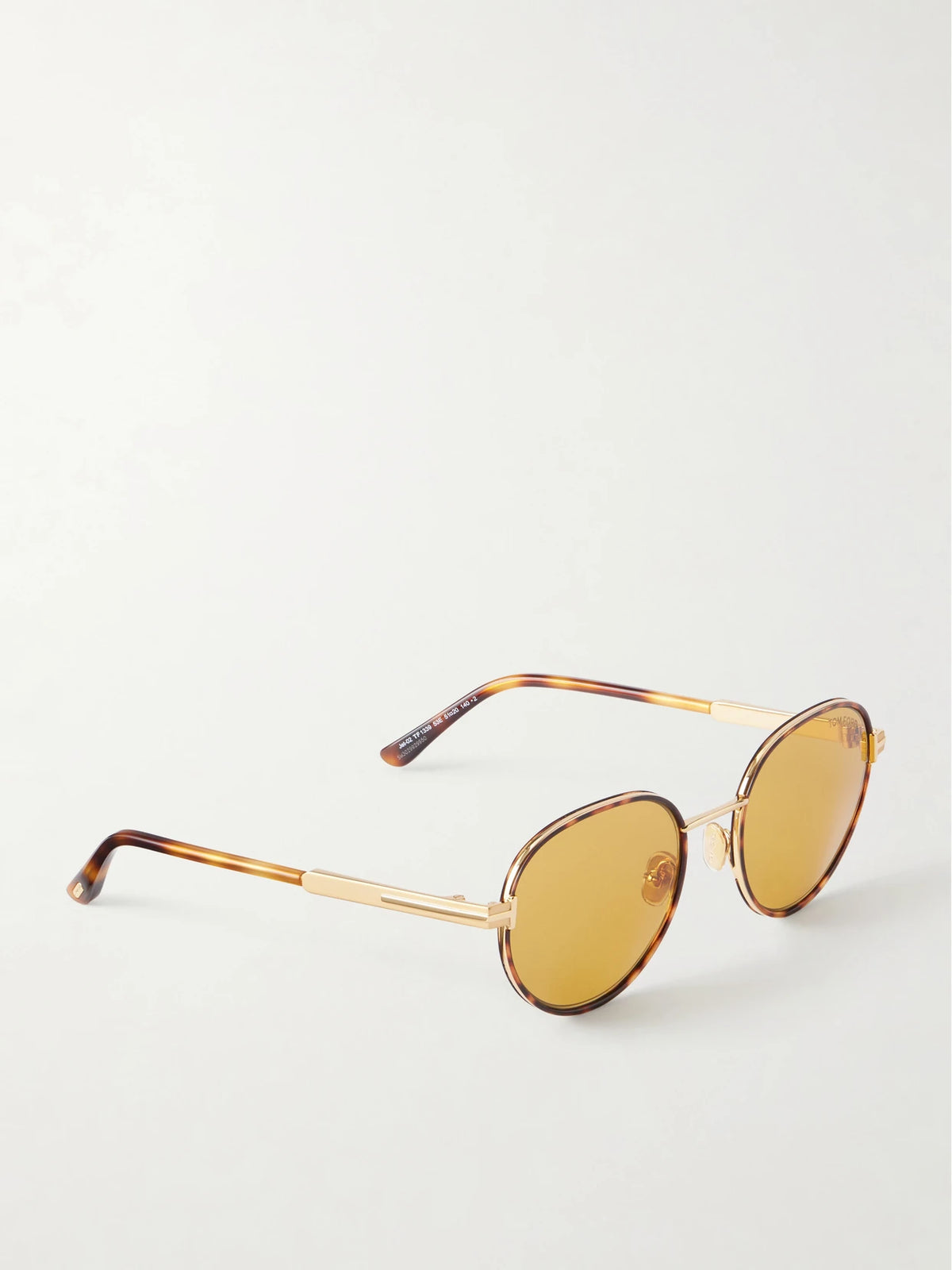 Jet-02 Round-frame Gold-tone And Tortoiseshell Acetate Sunglasses