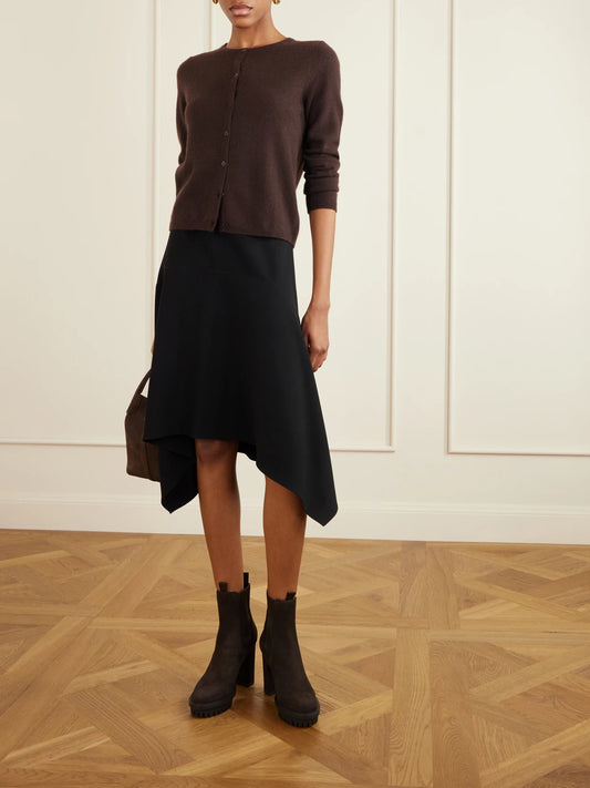 Image of Boots. Product name - 70 Suede Chelsea Boots in Dark brown colour by brand - Gianvito Rossi