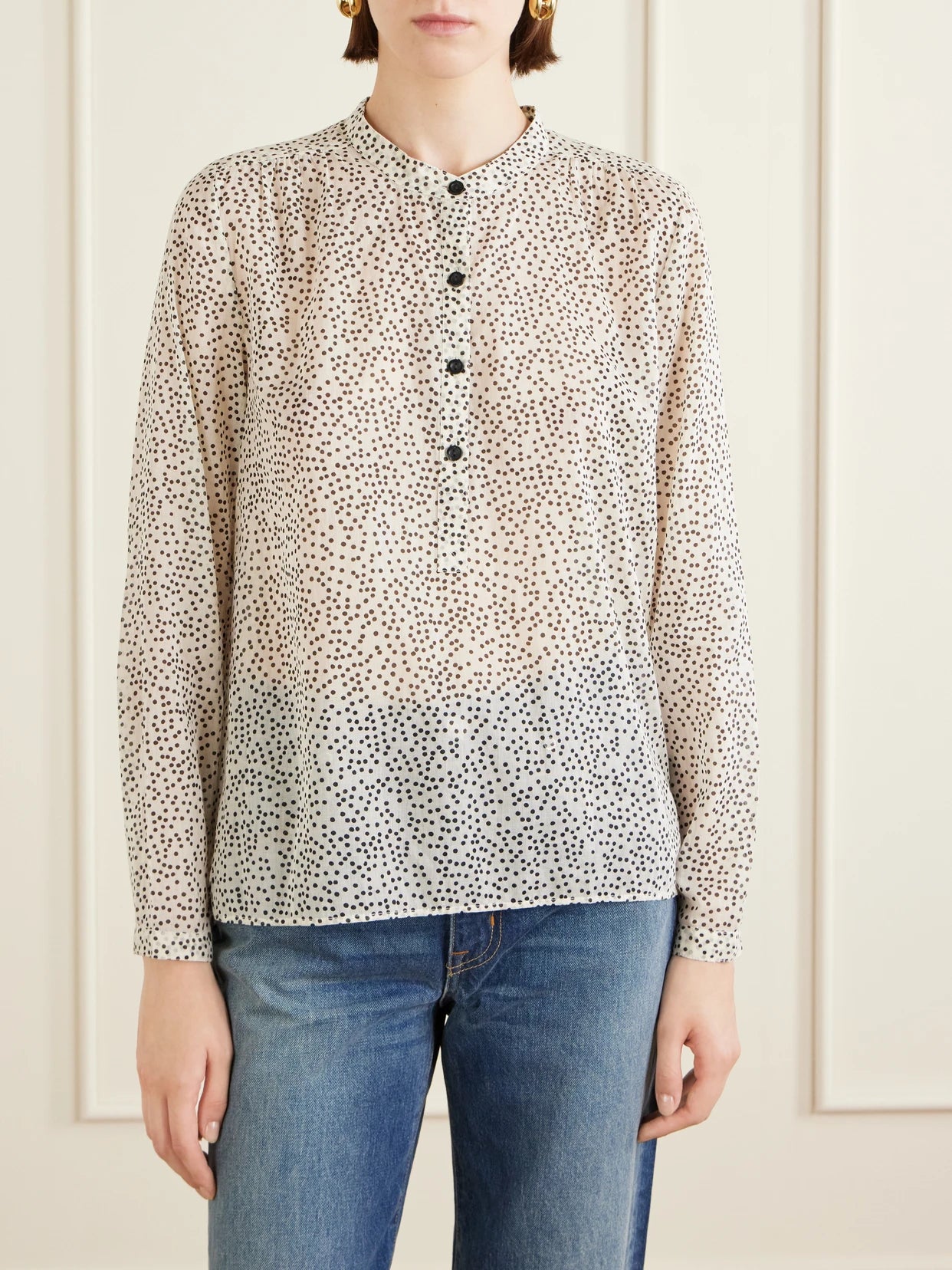Maria Polka-dot Organic Cotton-voile Blouse
