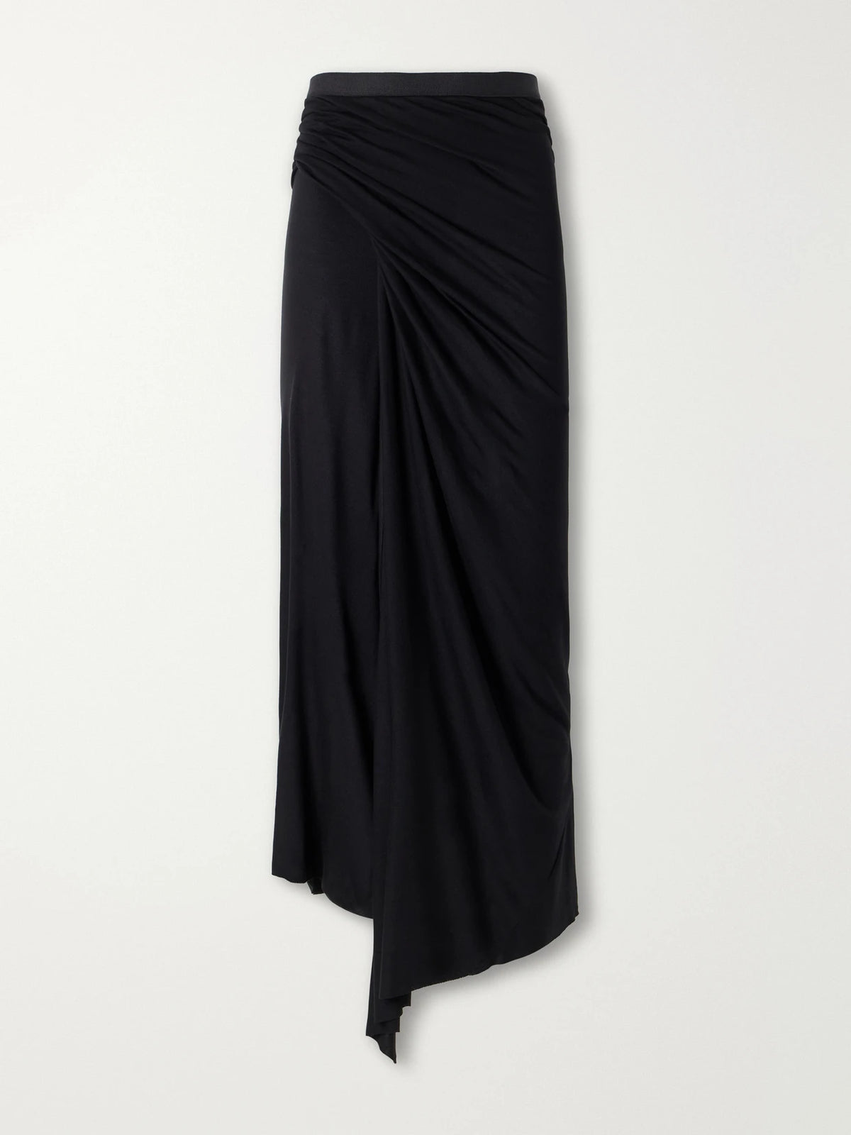 Rick Owens Anthem Draped Jersey Midi Skirt