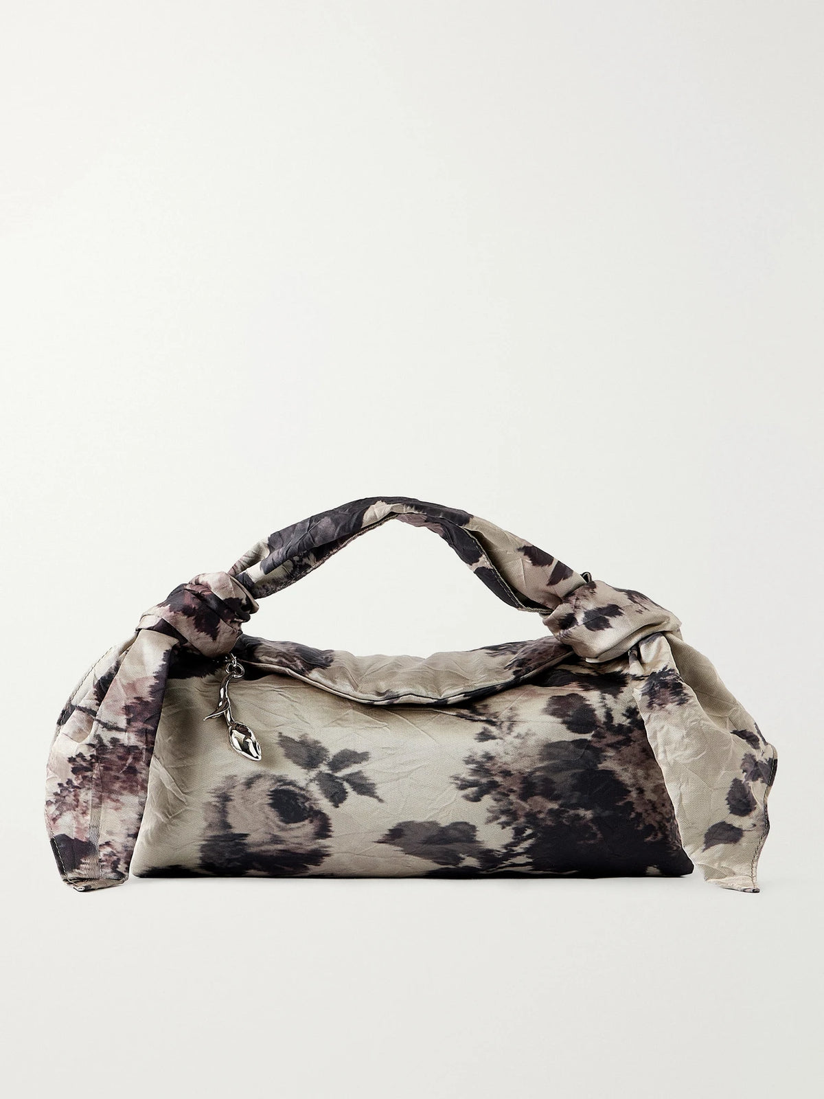 Erdem East West Bloom Floral-print Textured Satin Top-handle Bag