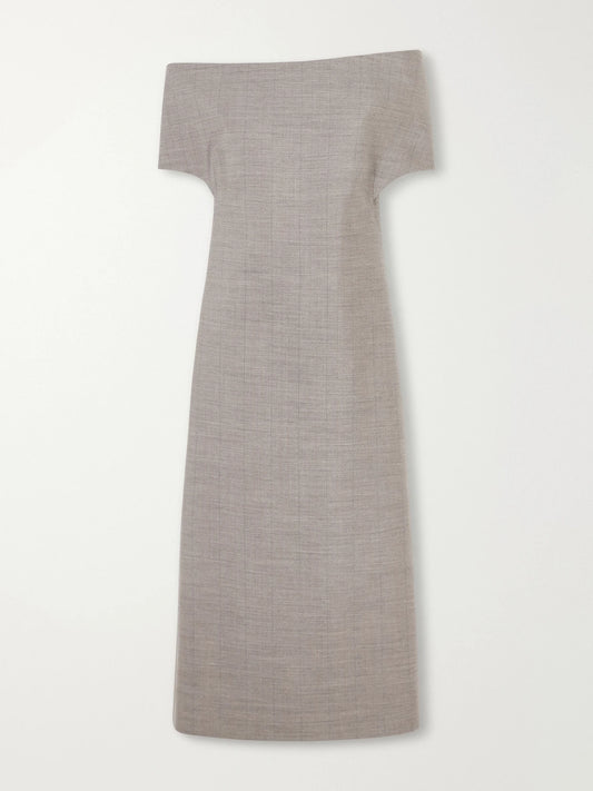 Jil Sander Off-the-shoulder Wool Midi Dress