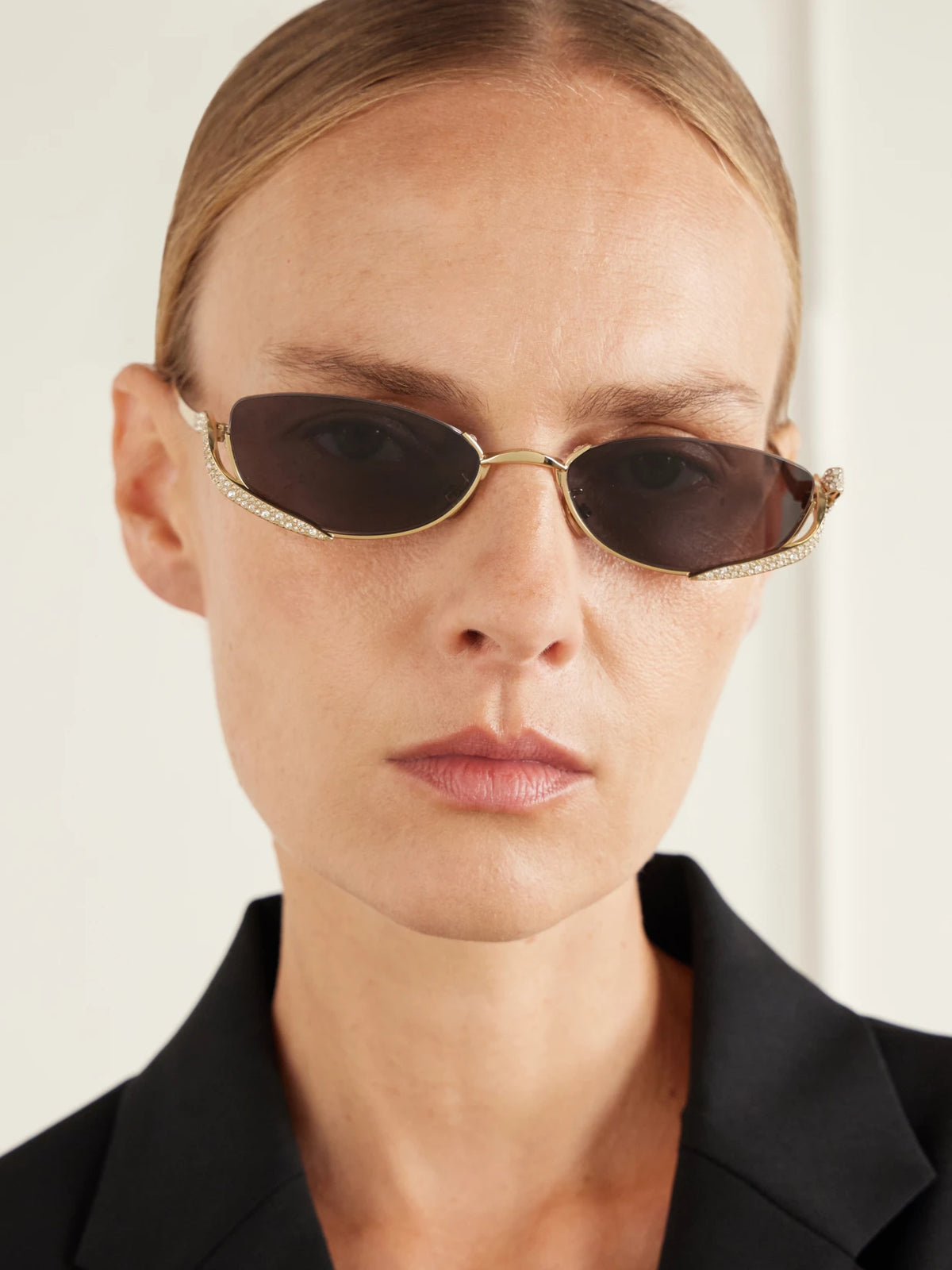 Image of Sunglasses. Product name - Dior Bow B1u Embellished Cat-eye Gold-tone Sunglasses in Multi colour by brand - DIOR Eyewear