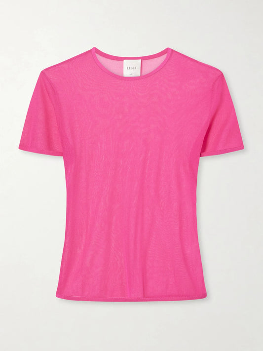 Image of T-Shirts. Product name - Jack Knitted T-shirt in Pink colour by brand - LESET