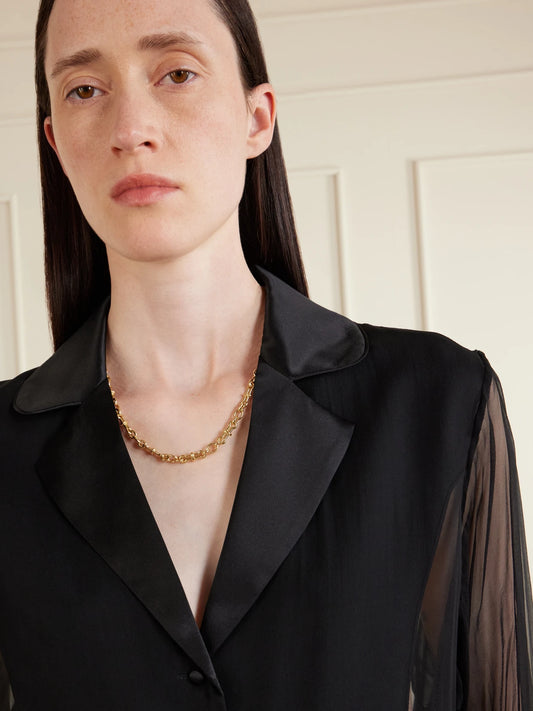 Image of Necklaces. Product name - Barbell 18-karat Gold Chain Necklace in Multi colour by brand - DAVID WEBB