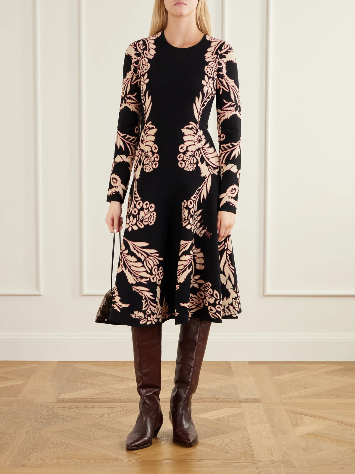 Image of Dresses. Product name - Nerissa Floral-jacquard Midi Dress in Multi colour by brand - Ulla Johnson