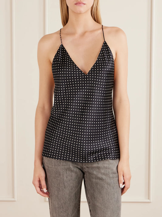 Nili Lotan Emile Polka-dot Silk-satin Cami