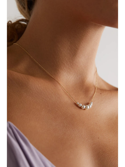Image of Necklaces. Product name - Grand Orangerie De Perle 14-karat Gold Pearl Necklace in Multi colour by brand - Sophie Bille Brahe
