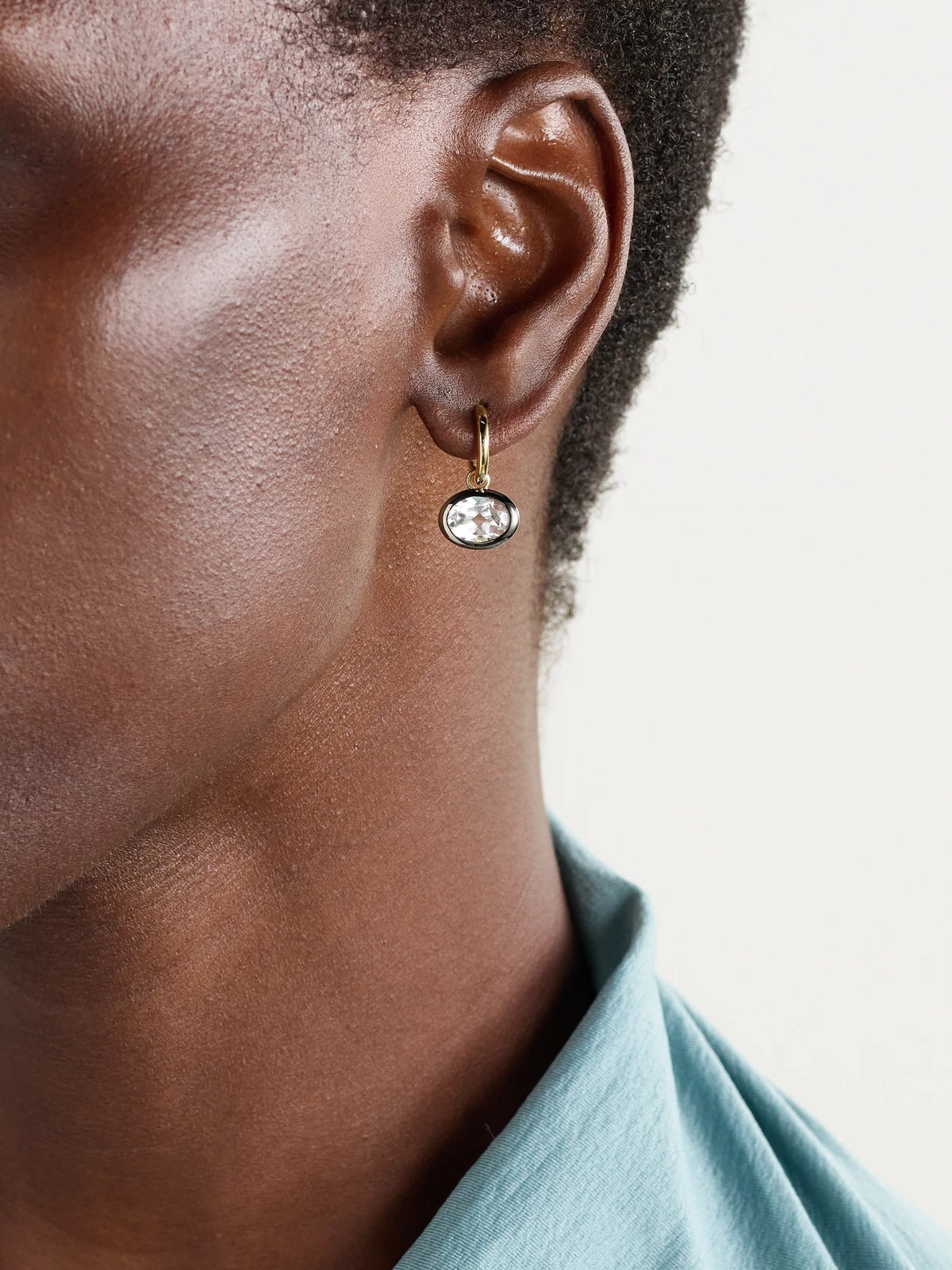 Image of Earrings. Product name - Xl Orbit 14-karat Recycled Gold, Rhodium And Topaz Hoop Earrings in Multi colour by brand - By Pariah