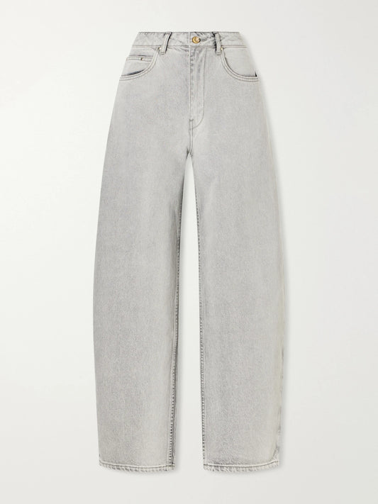 Image of Jeans. Product name - Ryder Low-rise Boyfriend Jeans in Light denim colour by brand - OSSOU