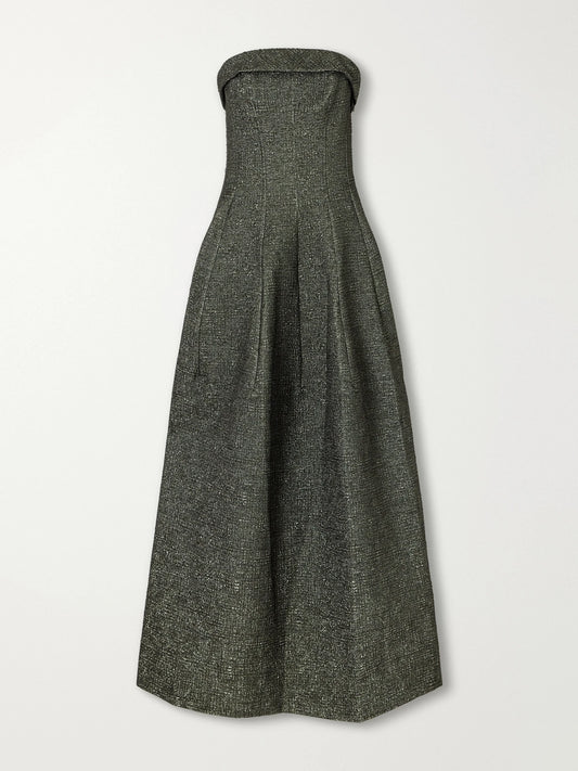 SIMKHAI Octavia Strapless Jacquard Gown
